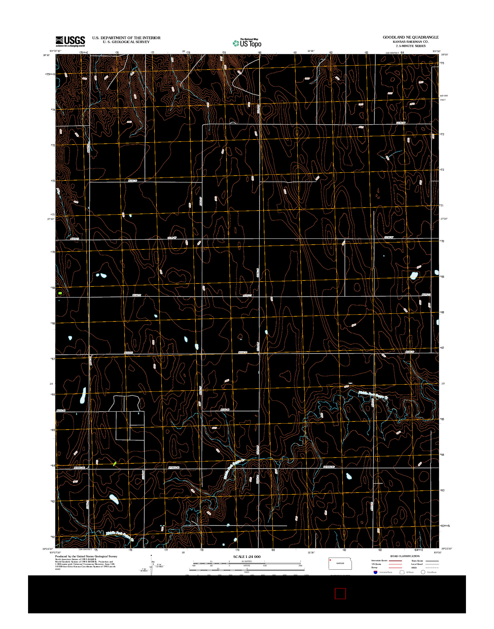 USGS US TOPO 7.5-MINUTE MAP FOR GOODLAND NE, KS 2012