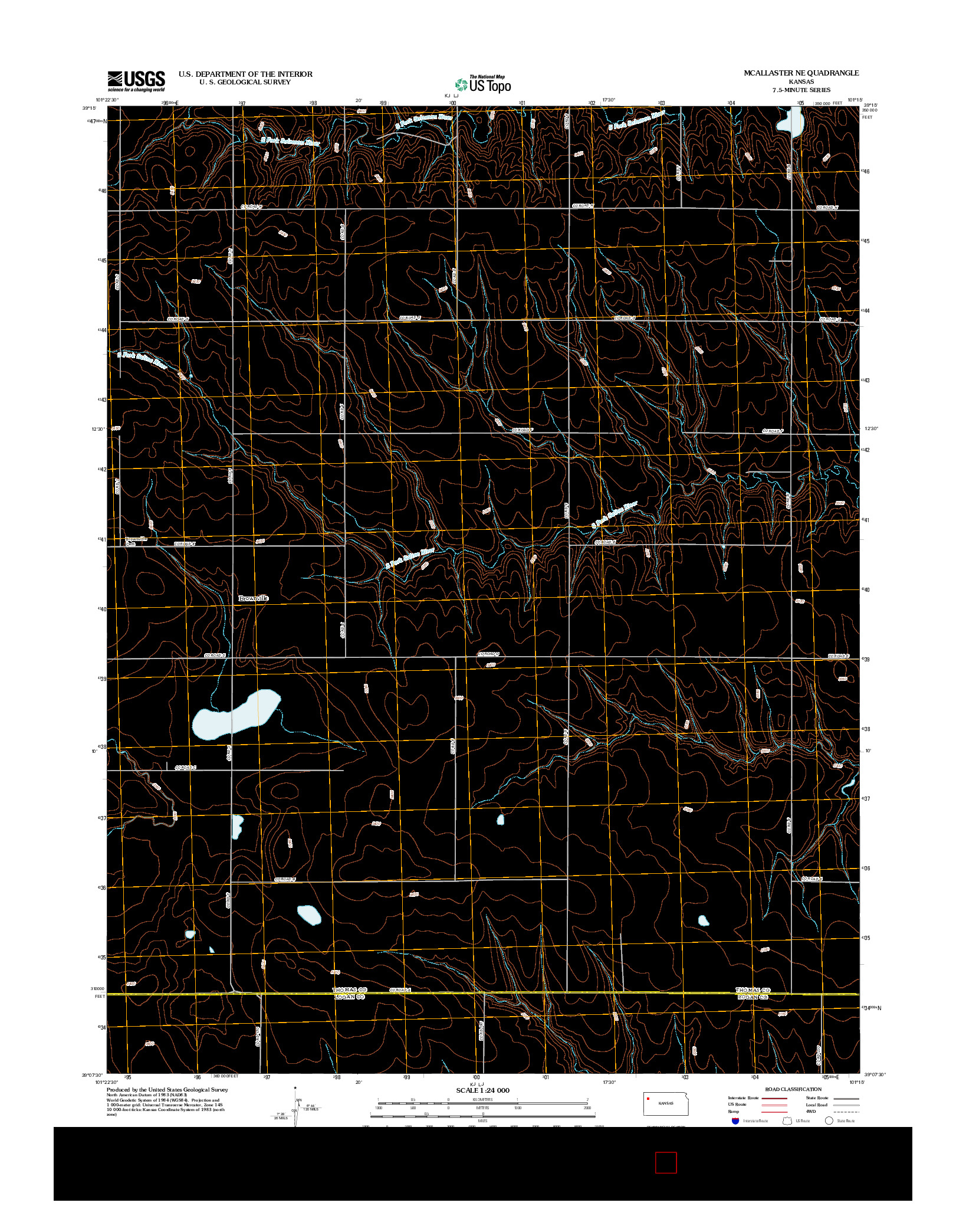 USGS US TOPO 7.5-MINUTE MAP FOR MCALLASTER NE, KS 2012