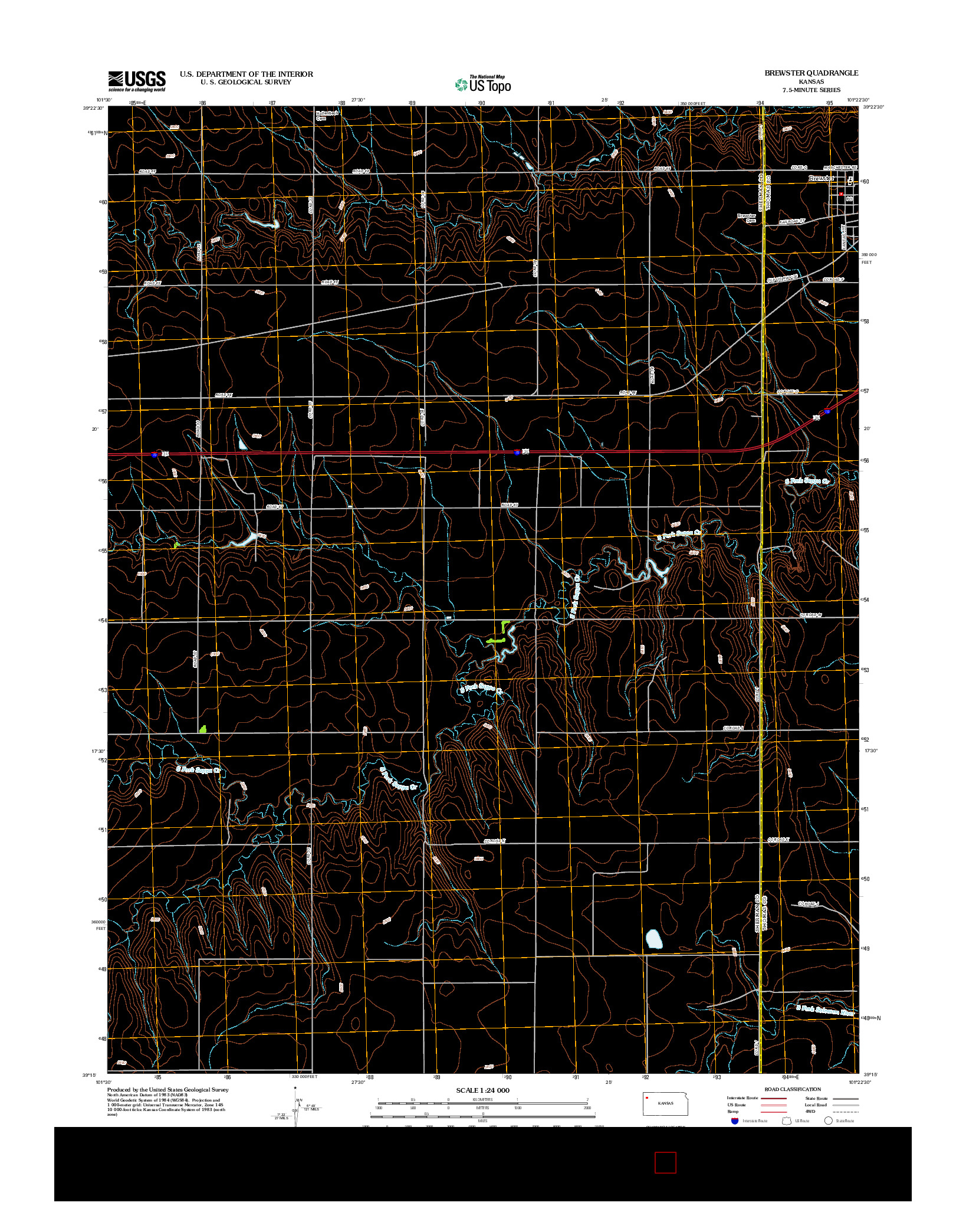 USGS US TOPO 7.5-MINUTE MAP FOR BREWSTER, KS 2012