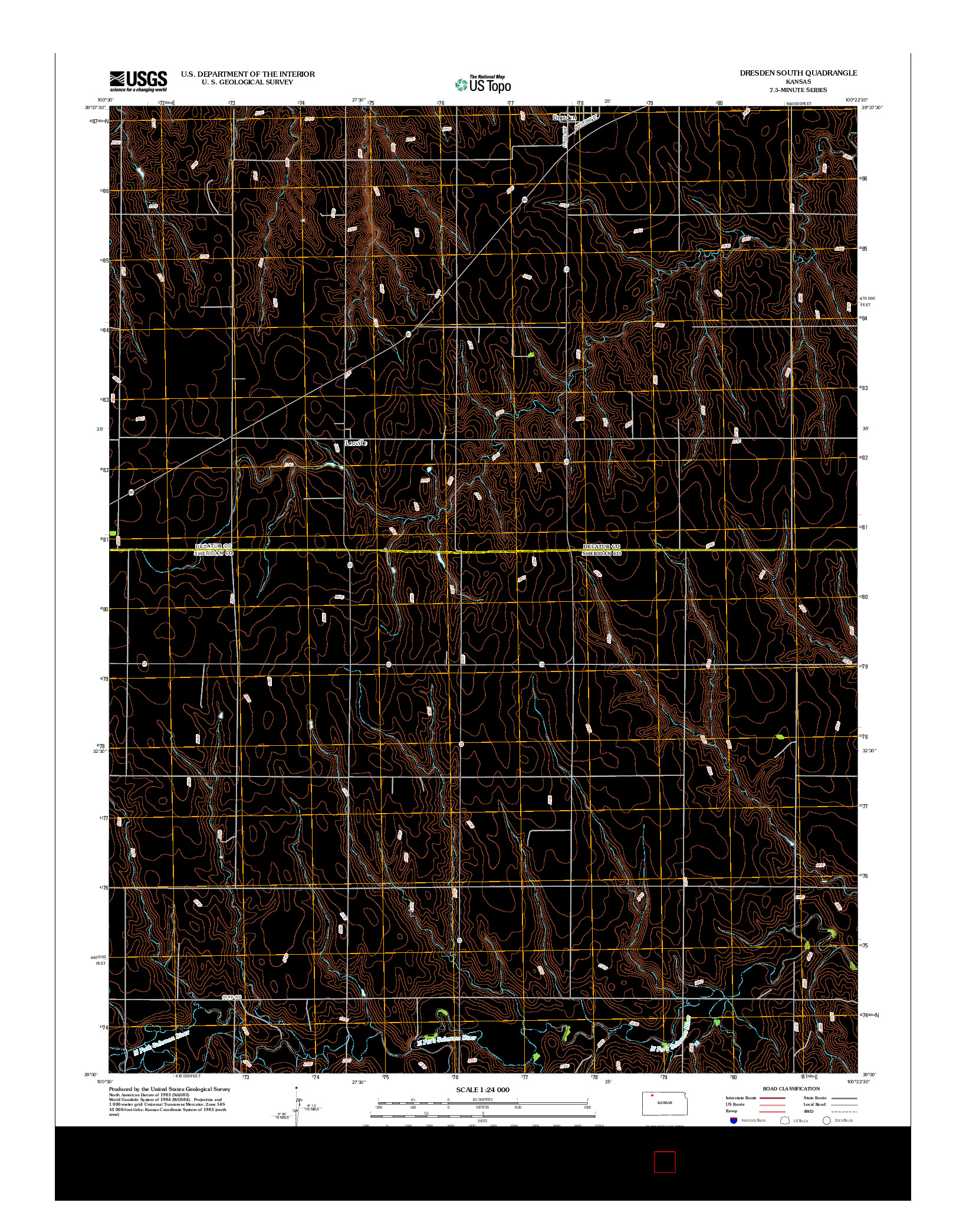 USGS US TOPO 7.5-MINUTE MAP FOR DRESDEN SOUTH, KS 2012