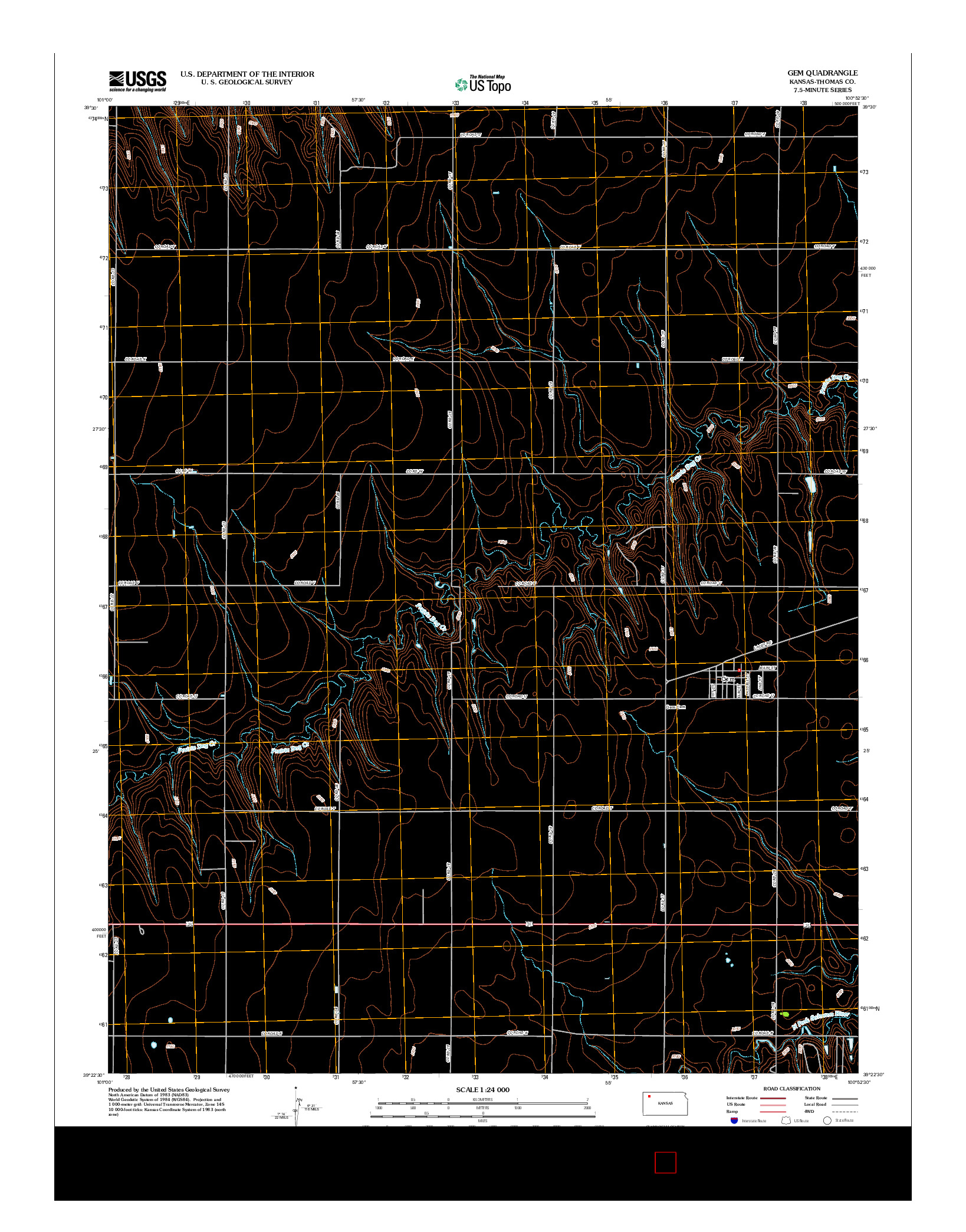 USGS US TOPO 7.5-MINUTE MAP FOR GEM, KS 2012