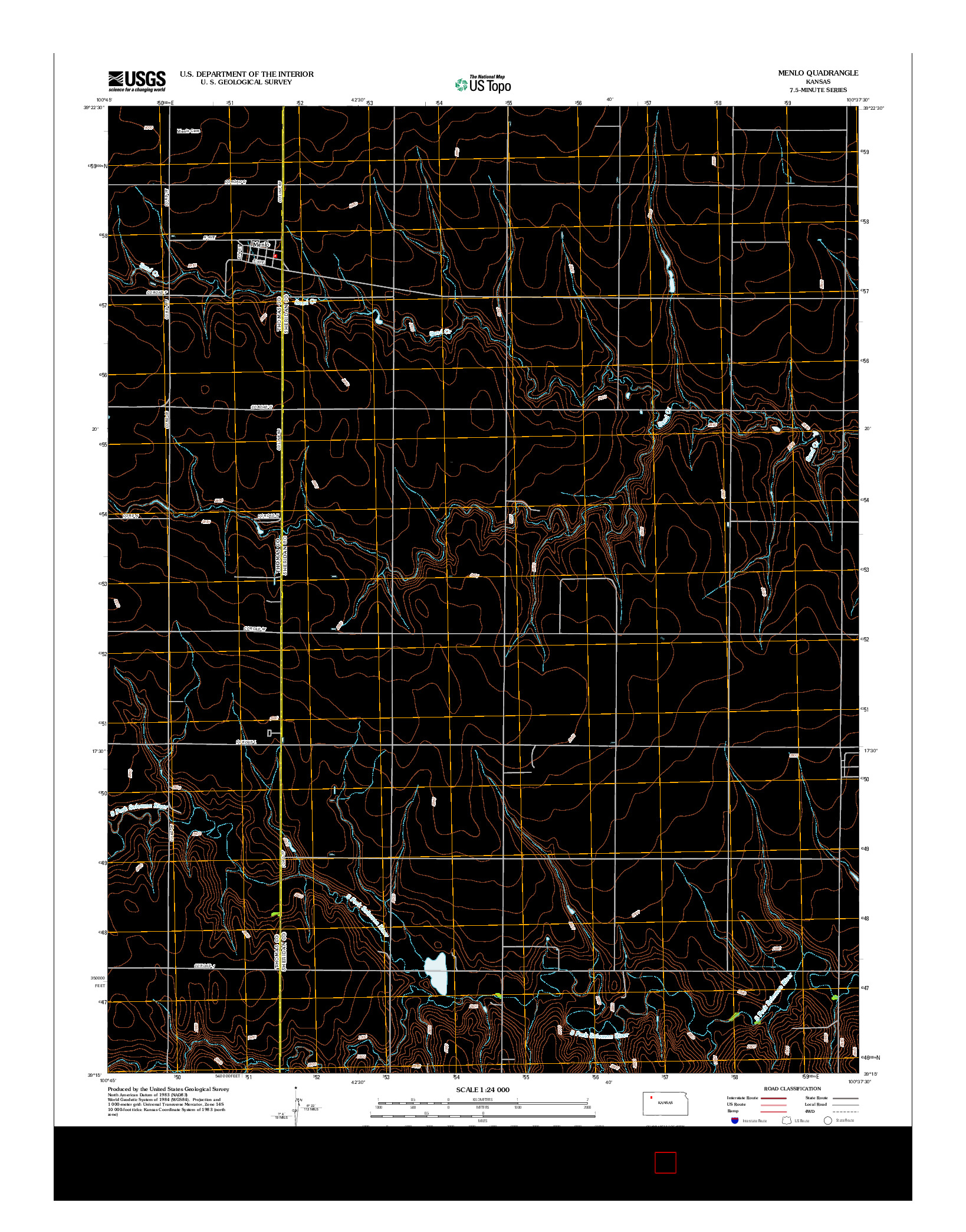 USGS US TOPO 7.5-MINUTE MAP FOR MENLO, KS 2012