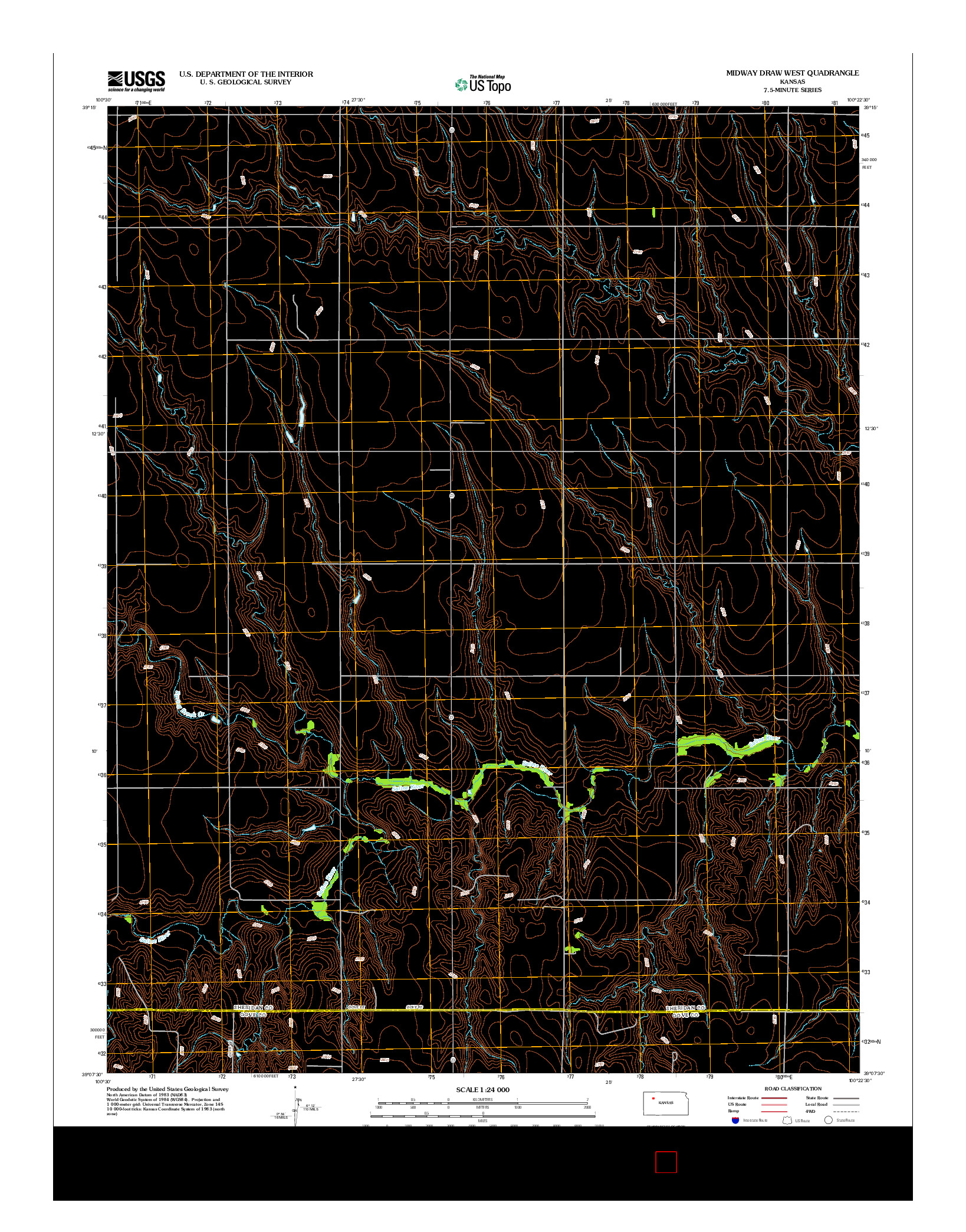 USGS US TOPO 7.5-MINUTE MAP FOR MIDWAY DRAW WEST, KS 2012