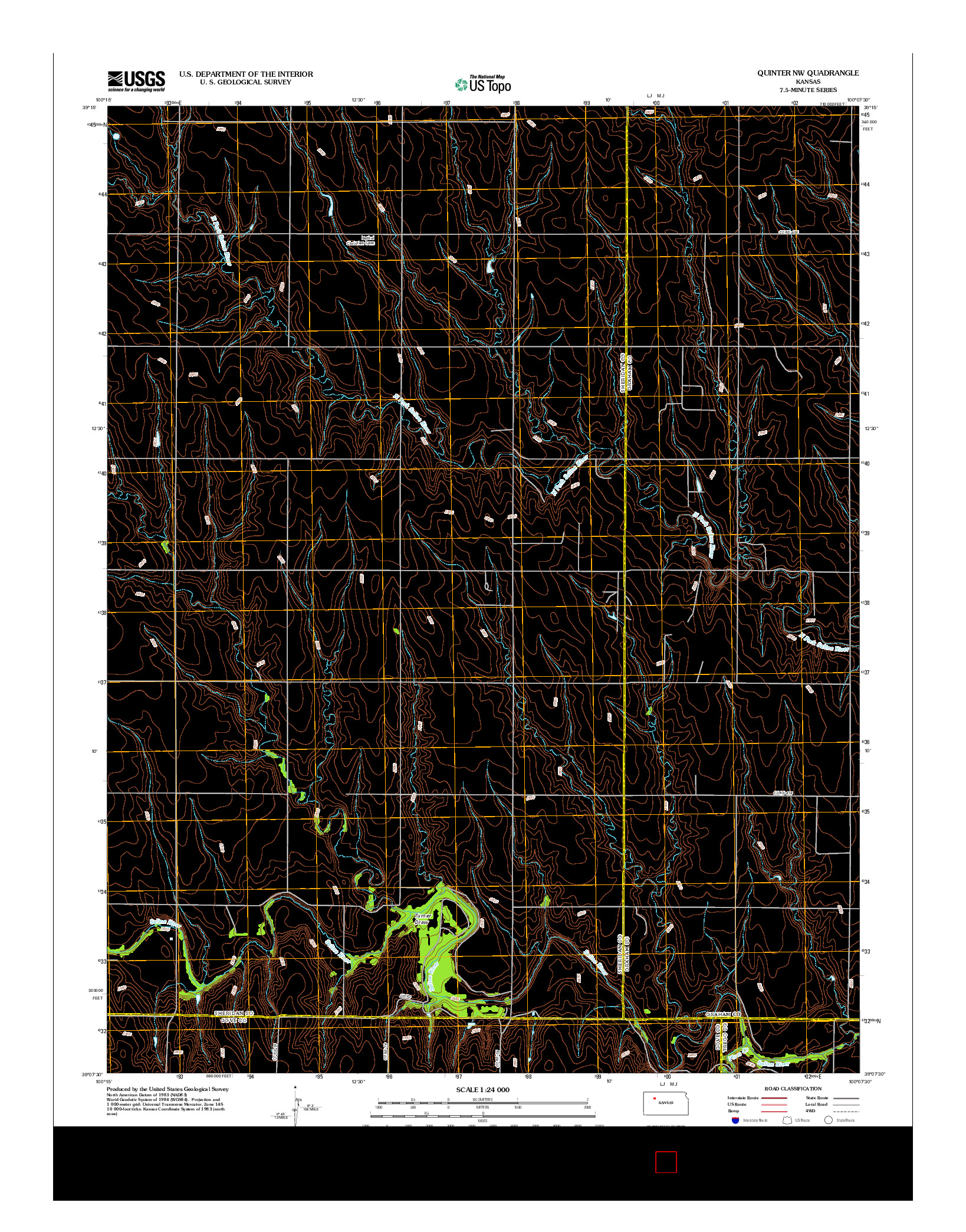 USGS US TOPO 7.5-MINUTE MAP FOR QUINTER NW, KS 2012