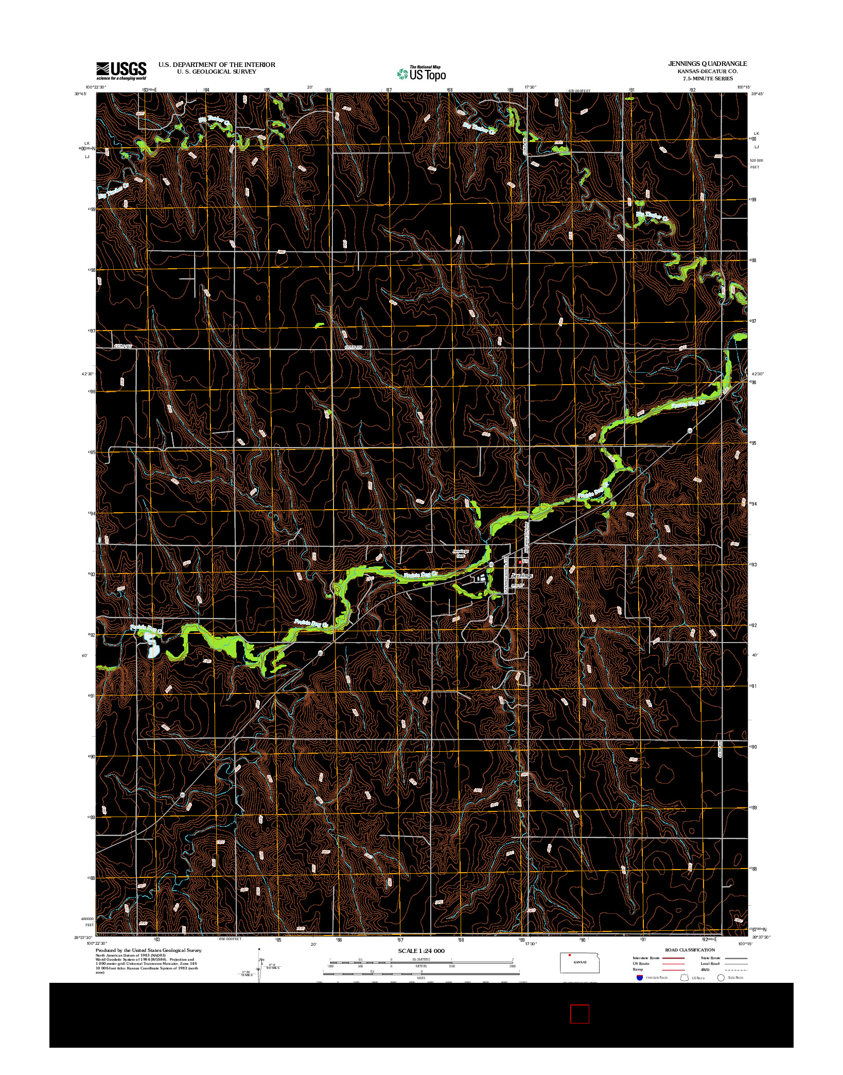 USGS US TOPO 7.5-MINUTE MAP FOR JENNINGS, KS 2012