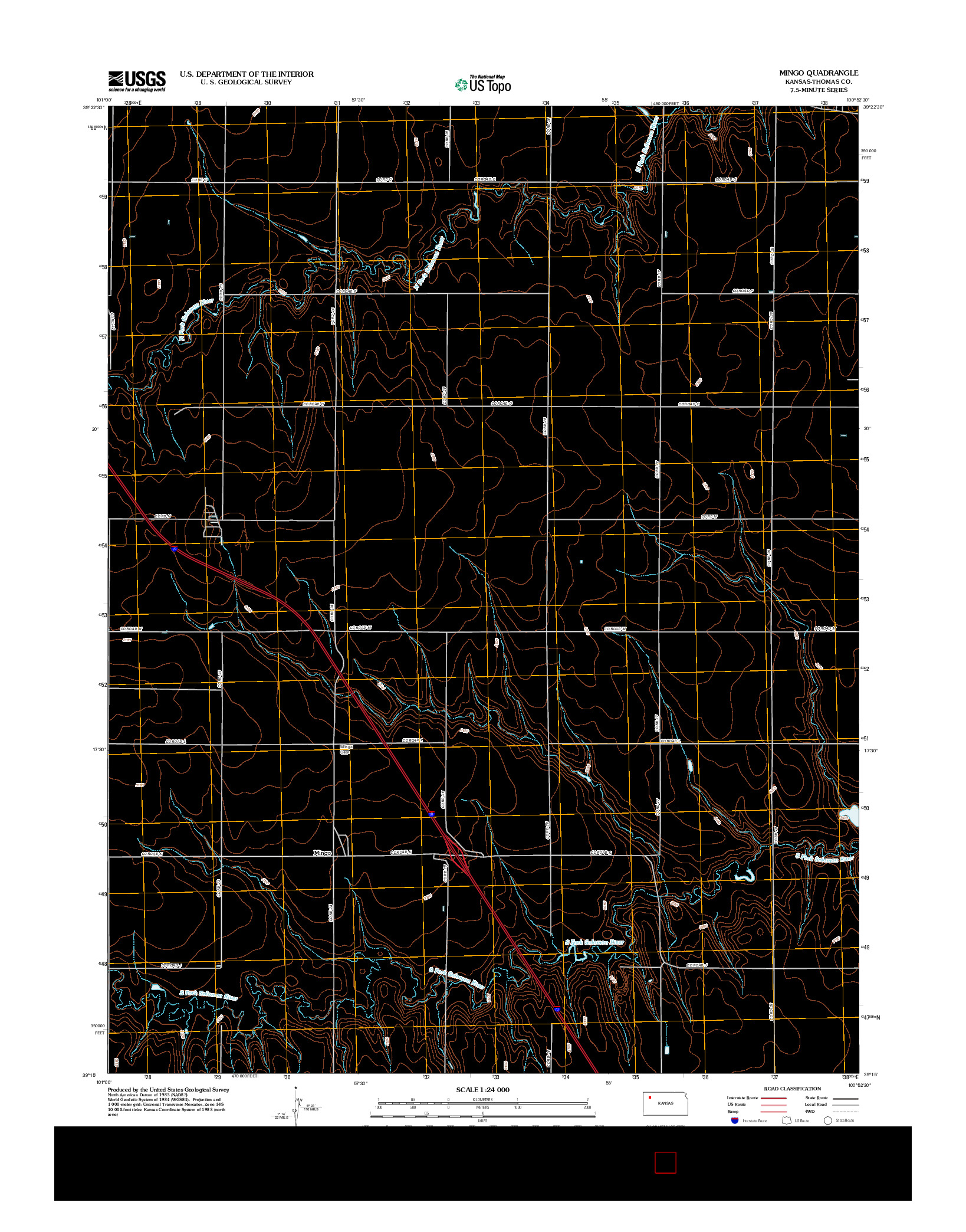 USGS US TOPO 7.5-MINUTE MAP FOR MINGO, KS 2012