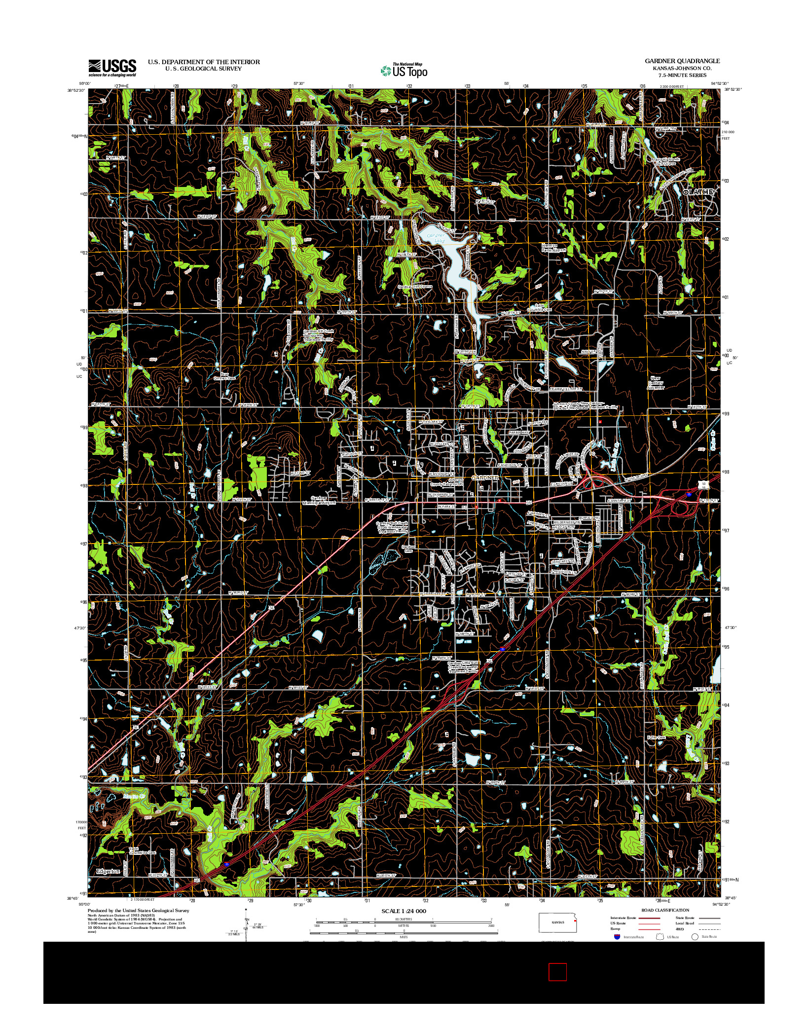 USGS US TOPO 7.5-MINUTE MAP FOR GARDNER, KS 2012