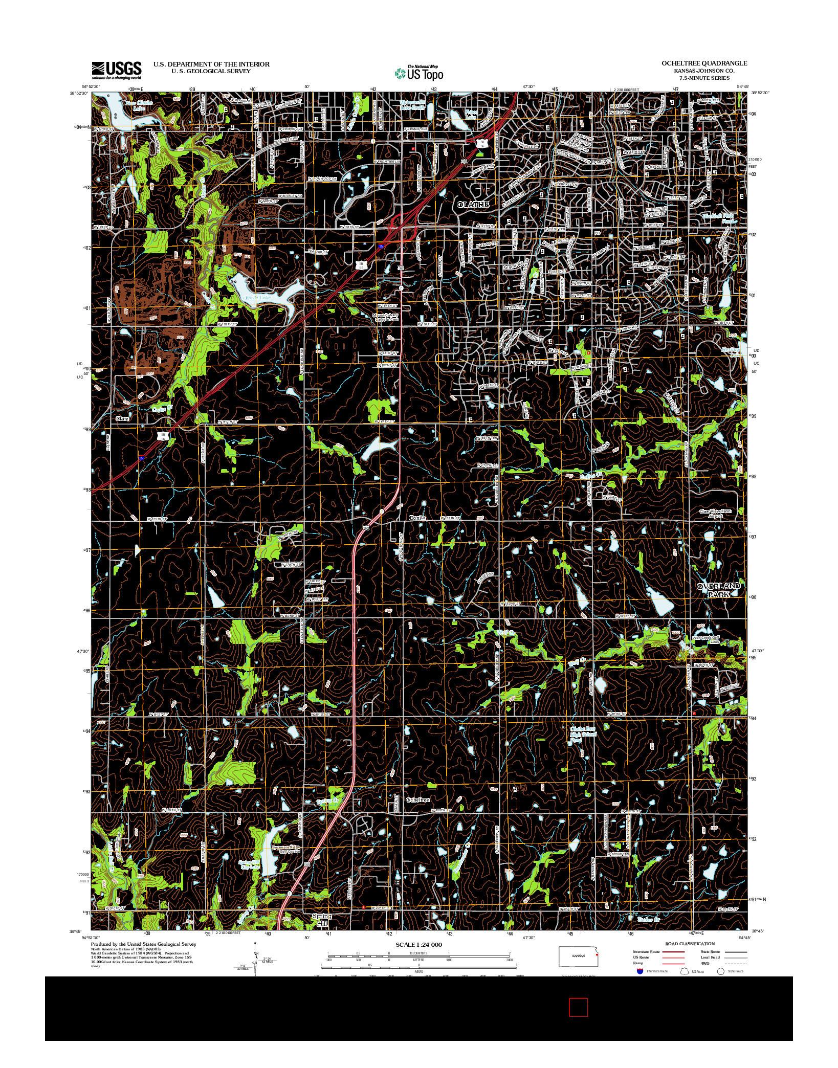 USGS US TOPO 7.5-MINUTE MAP FOR OCHELTREE, KS 2012