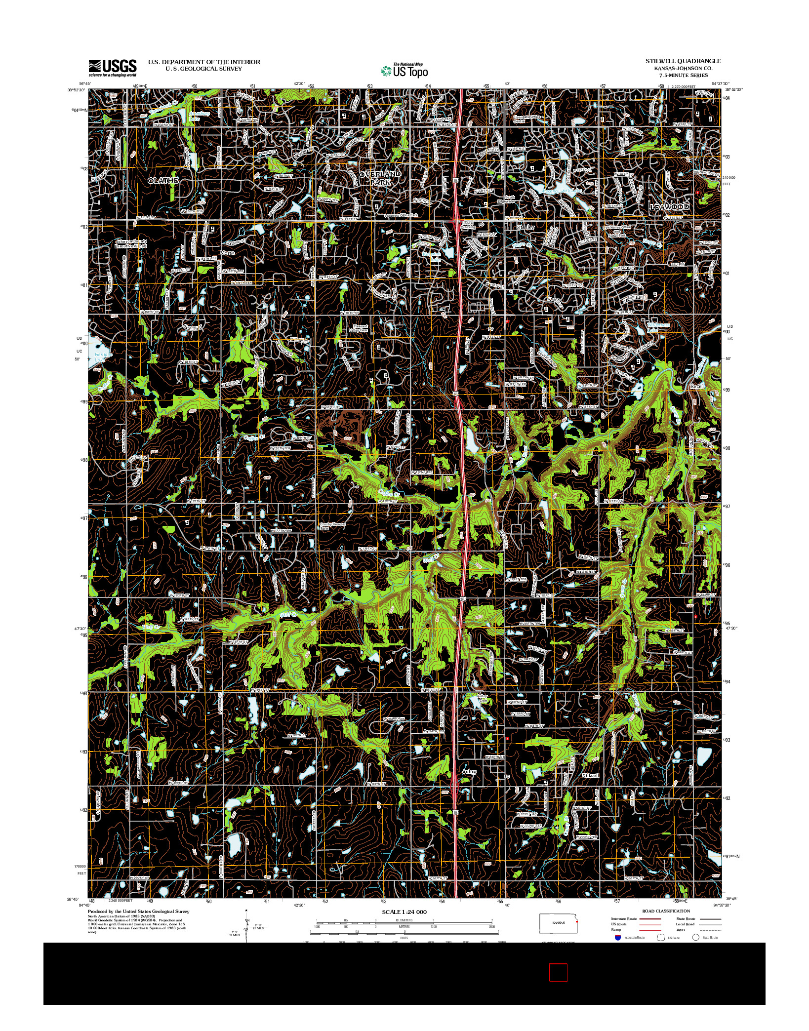 USGS US TOPO 7.5-MINUTE MAP FOR STILWELL, KS 2012