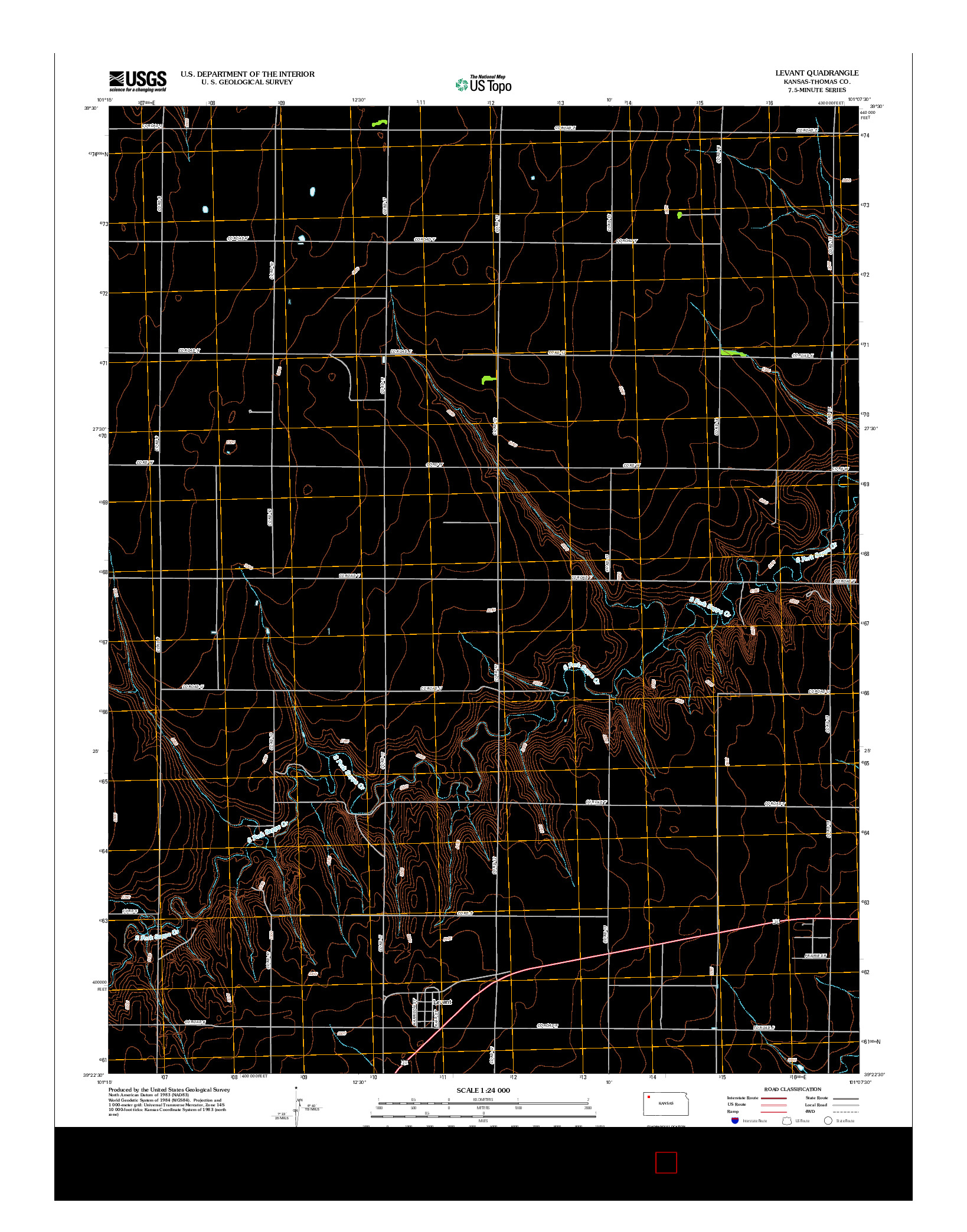 USGS US TOPO 7.5-MINUTE MAP FOR LEVANT, KS 2012