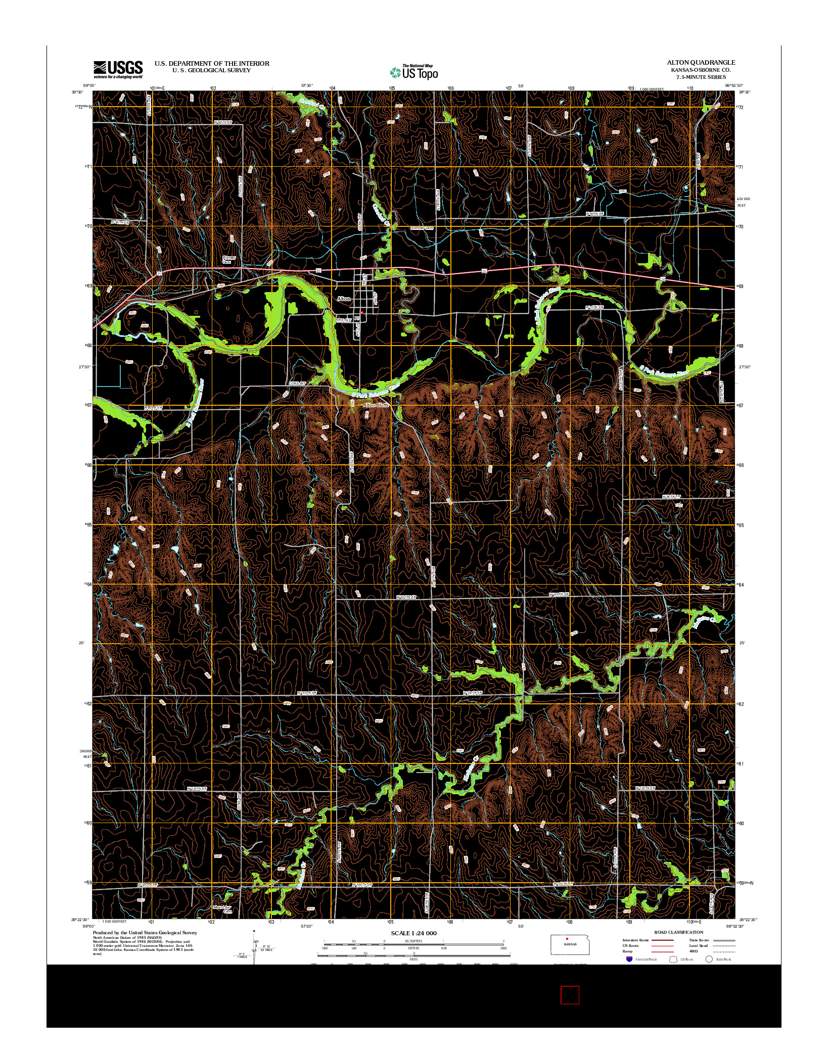 USGS US TOPO 7.5-MINUTE MAP FOR ALTON, KS 2012