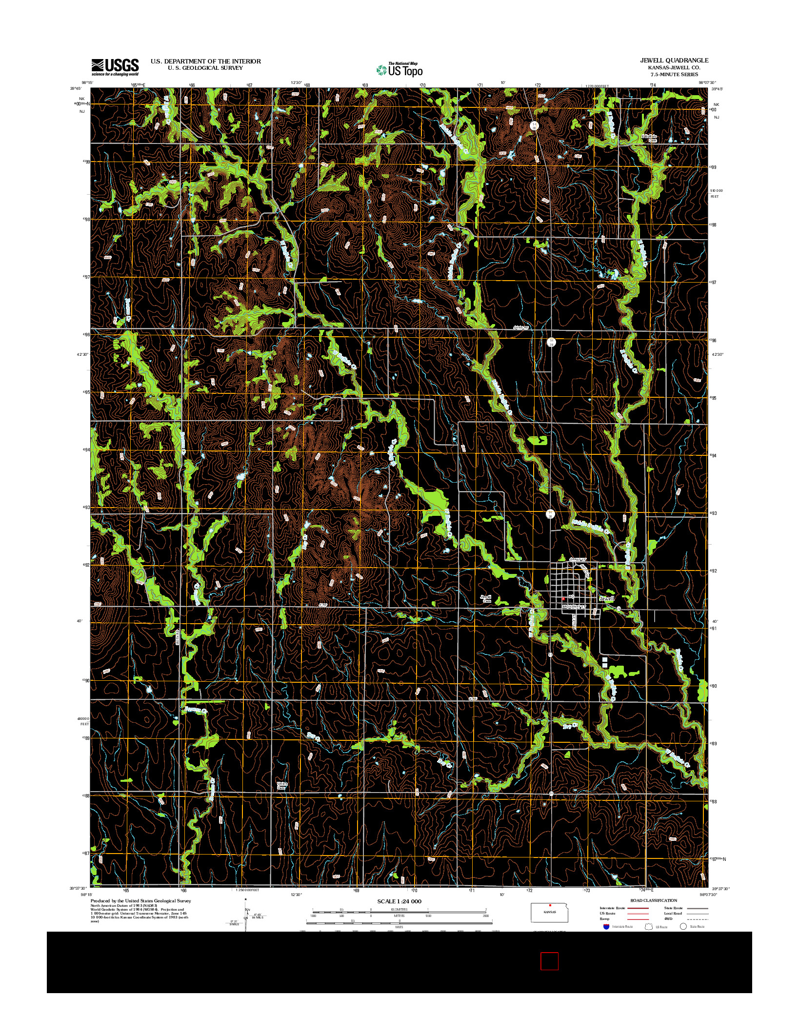 USGS US TOPO 7.5-MINUTE MAP FOR JEWELL, KS 2012