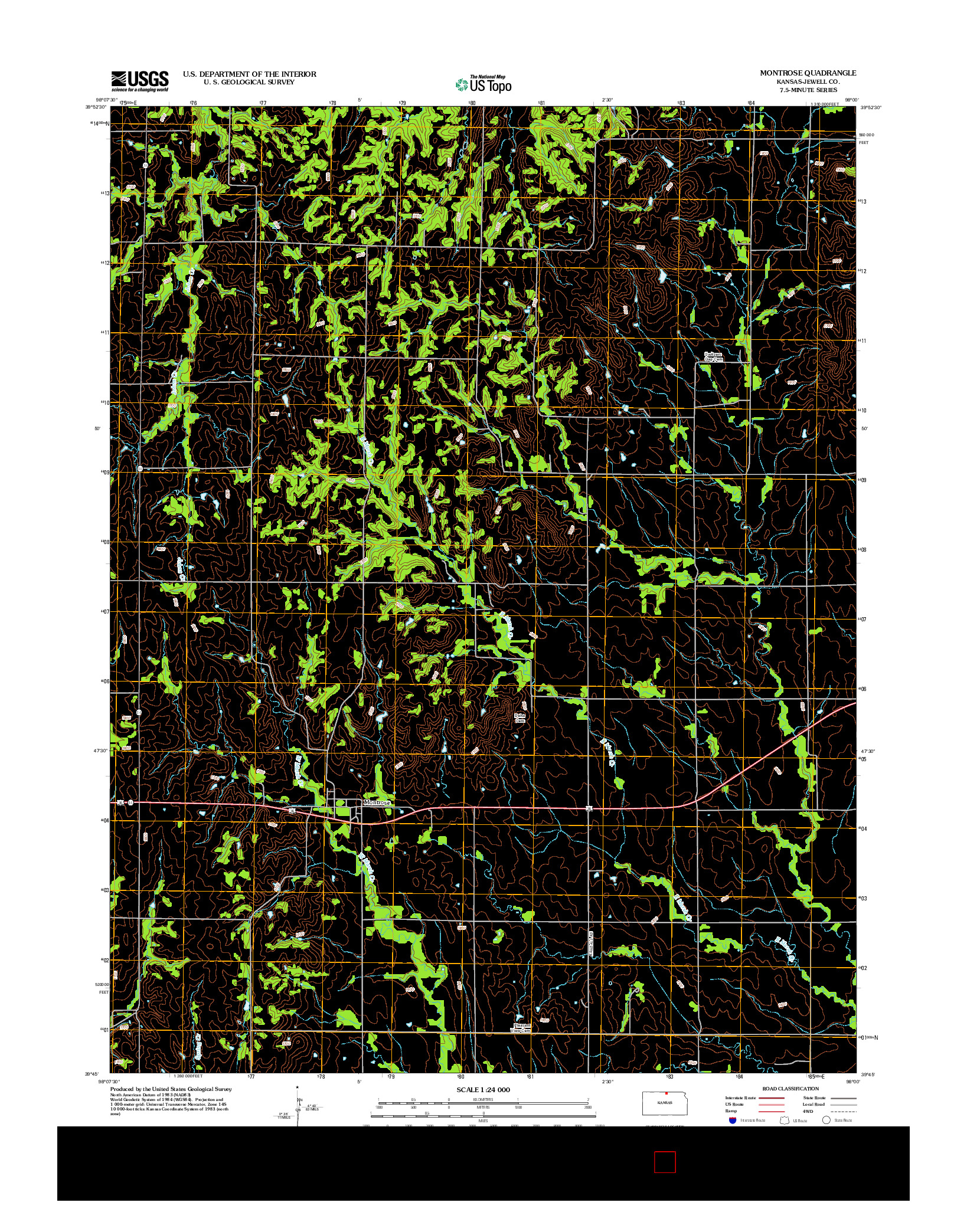 USGS US TOPO 7.5-MINUTE MAP FOR MONTROSE, KS 2012