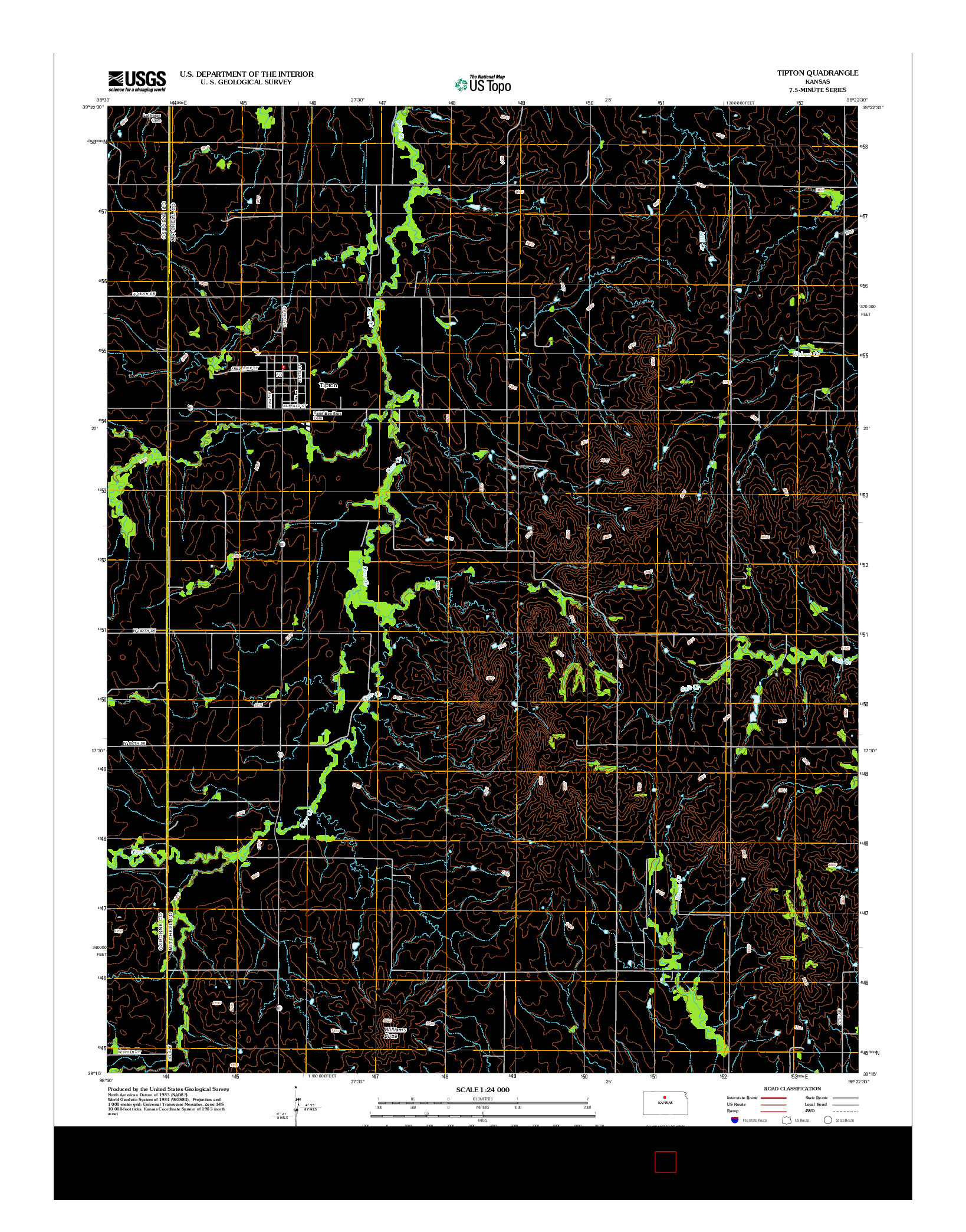 USGS US TOPO 7.5-MINUTE MAP FOR TIPTON, KS 2012
