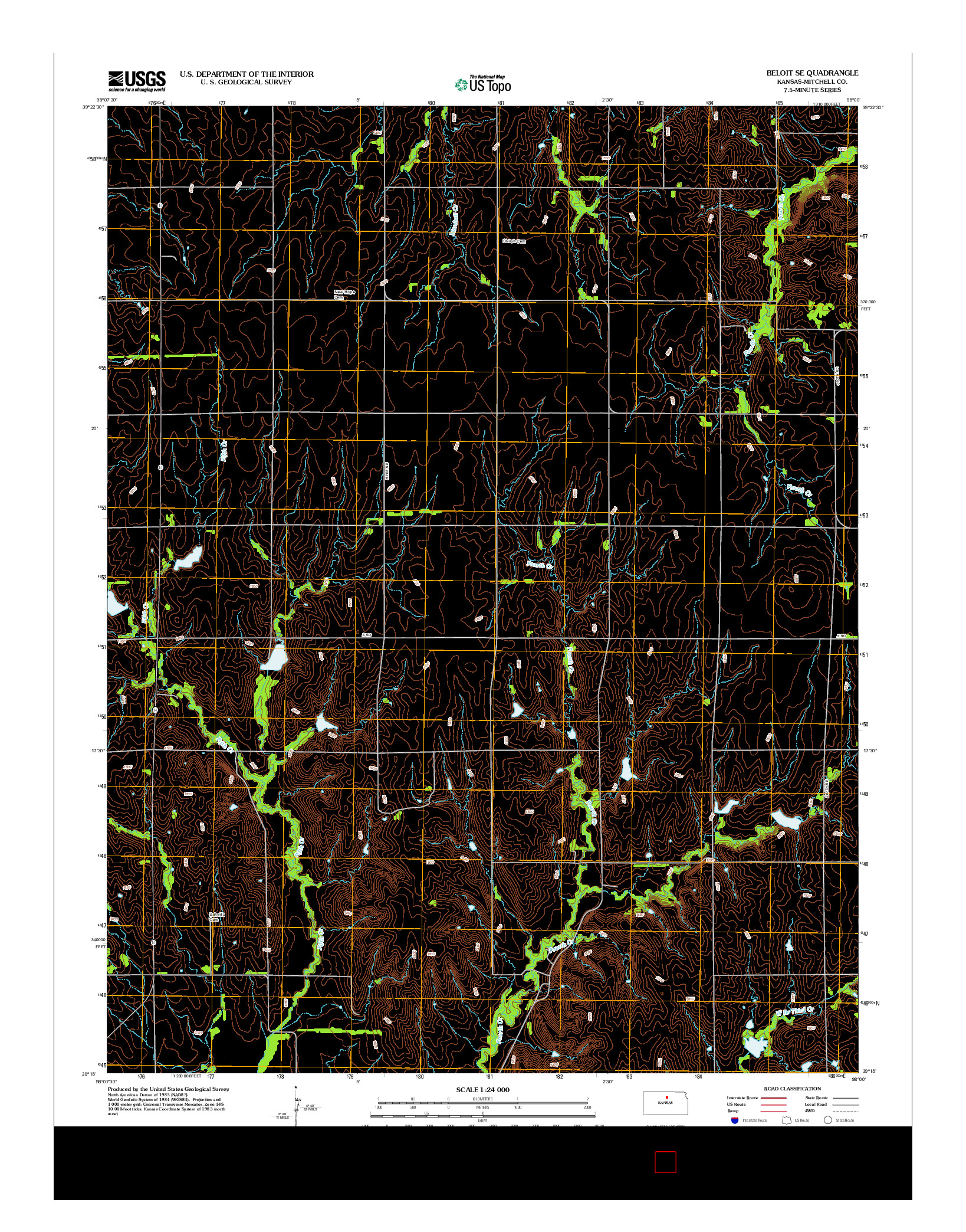 USGS US TOPO 7.5-MINUTE MAP FOR BELOIT SE, KS 2012