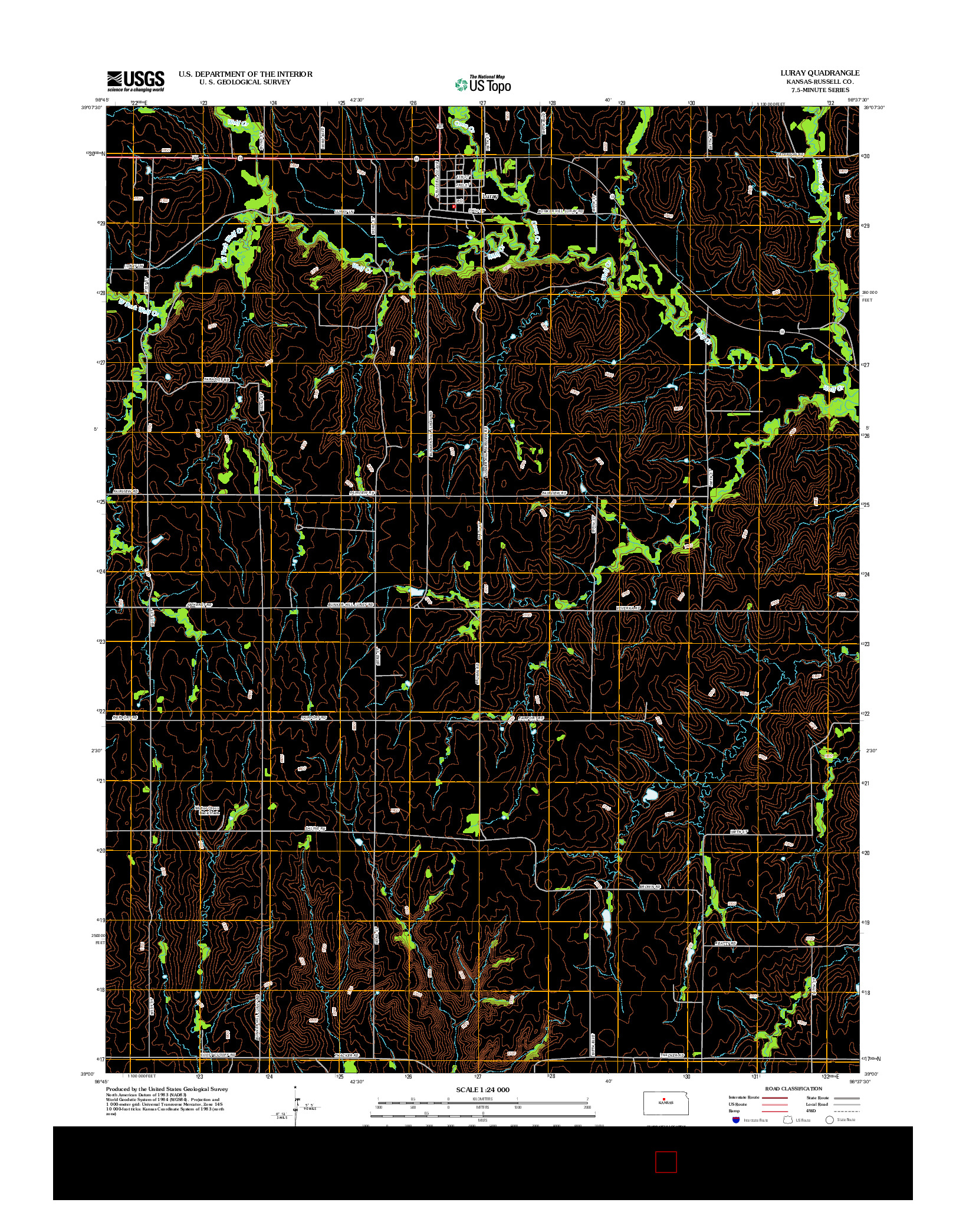 USGS US TOPO 7.5-MINUTE MAP FOR LURAY, KS 2012