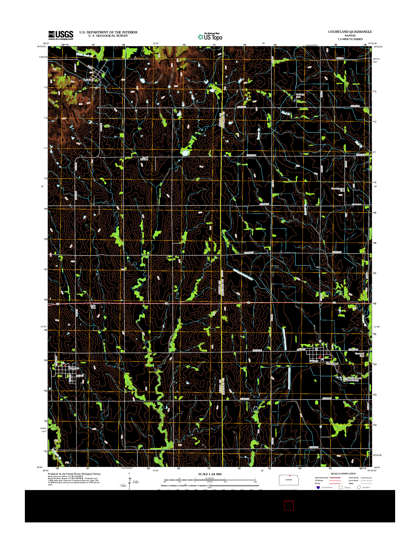 USGS US TOPO 7.5-MINUTE MAP FOR COURTLAND, KS 2012