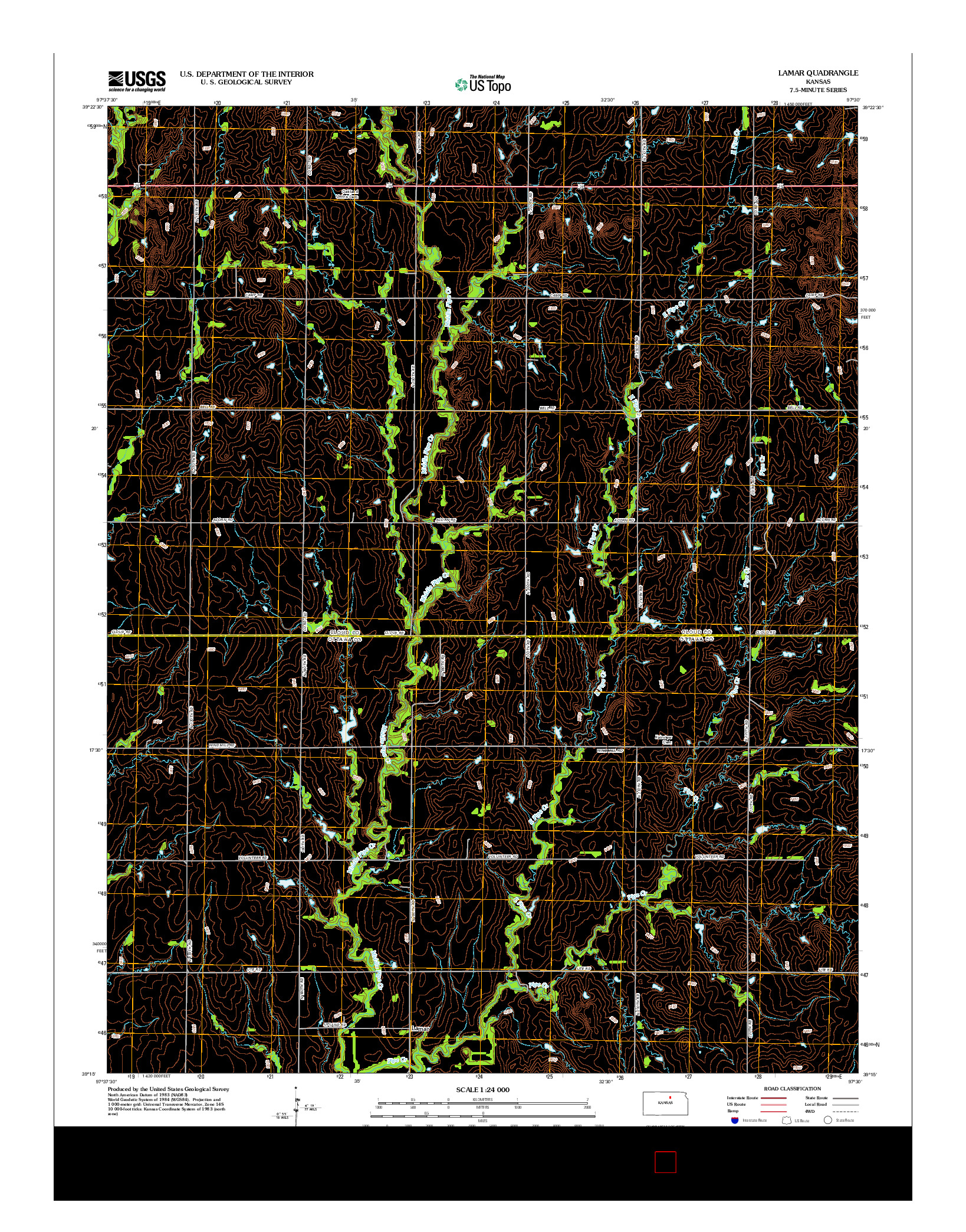 USGS US TOPO 7.5-MINUTE MAP FOR LAMAR, KS 2012