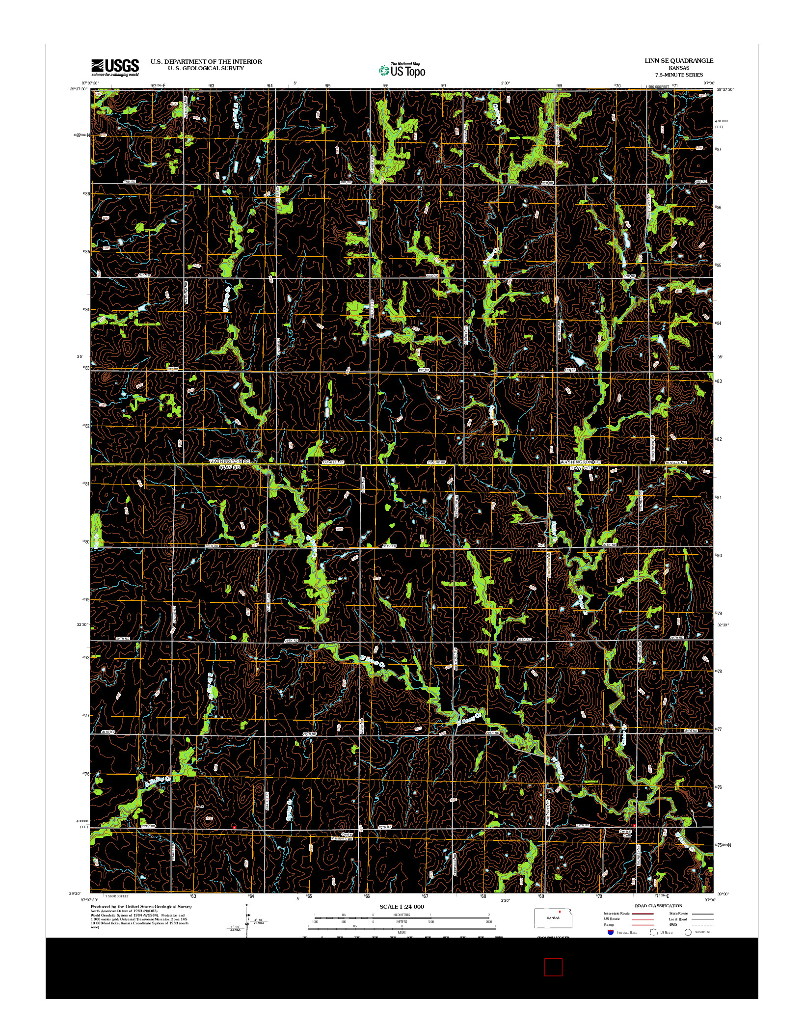 USGS US TOPO 7.5-MINUTE MAP FOR LINN SE, KS 2012