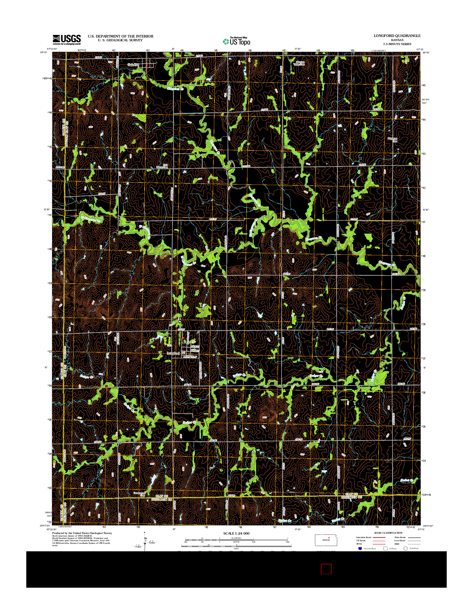 USGS US TOPO 7.5-MINUTE MAP FOR LONGFORD, KS 2012