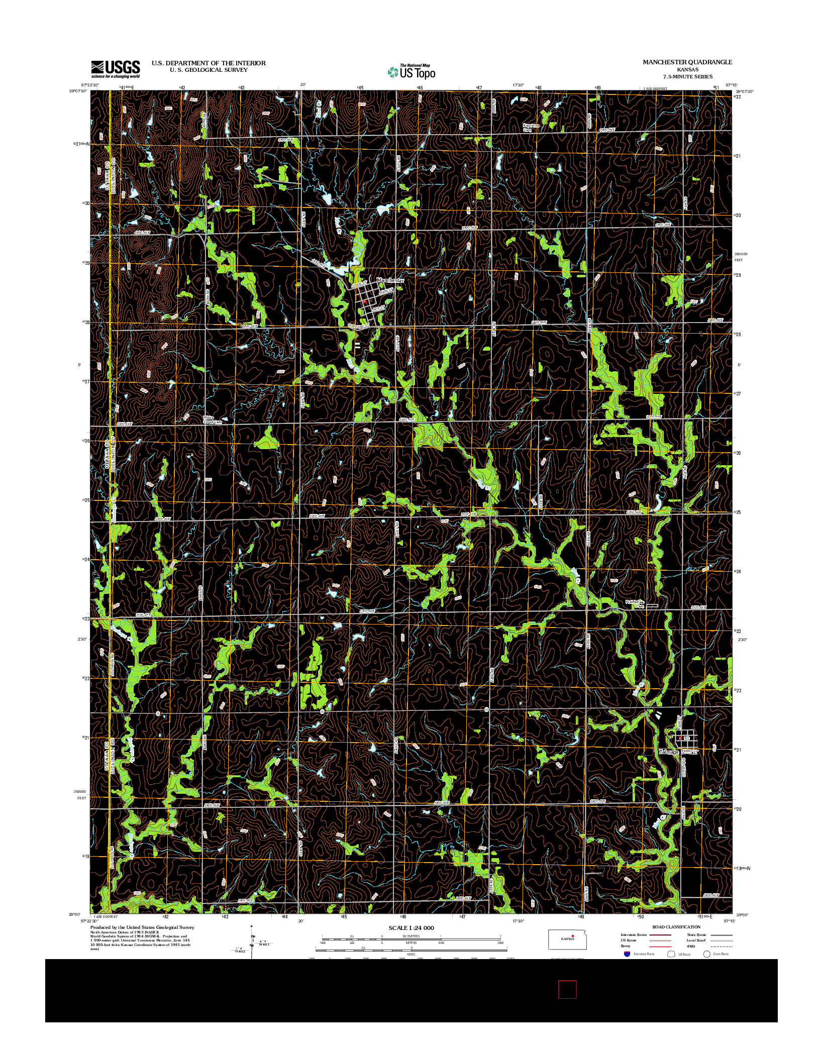 USGS US TOPO 7.5-MINUTE MAP FOR MANCHESTER, KS 2012