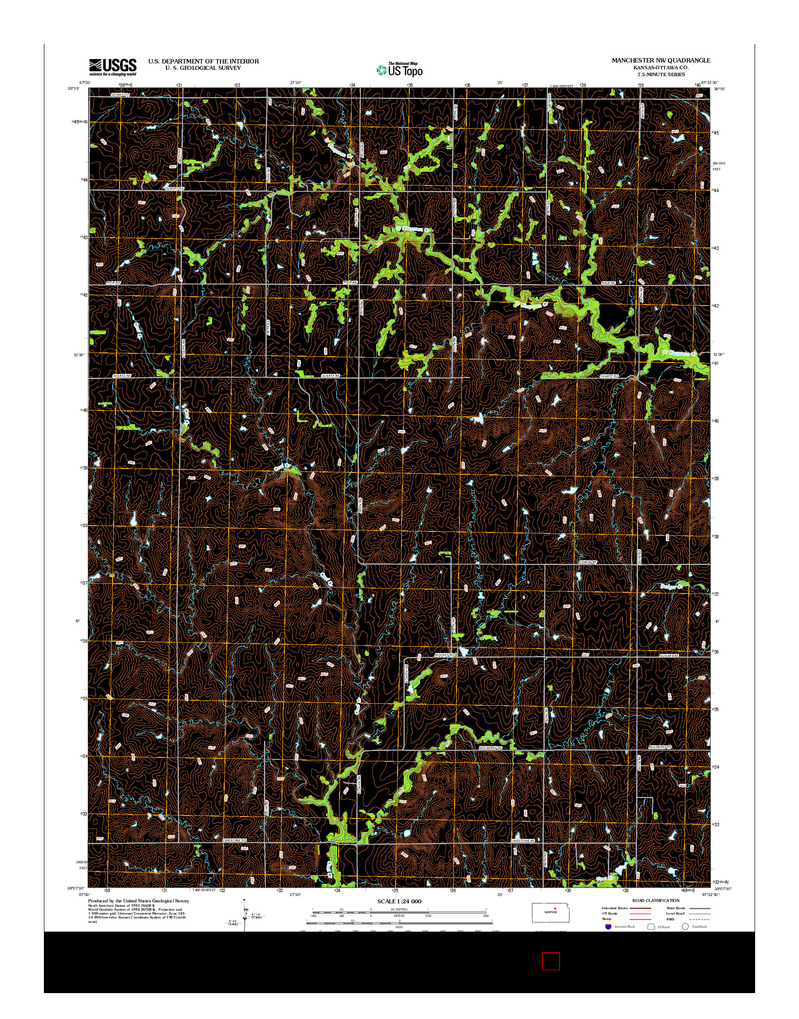 USGS US TOPO 7.5-MINUTE MAP FOR MANCHESTER NW, KS 2012