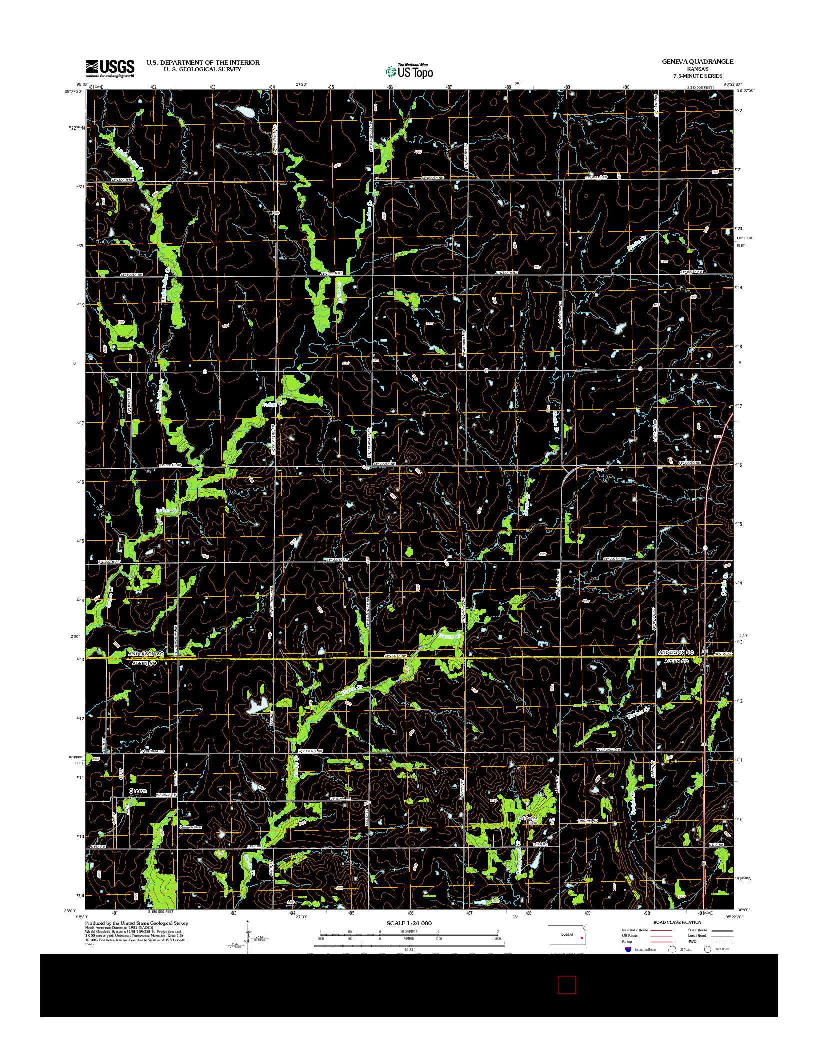 USGS US TOPO 7.5-MINUTE MAP FOR GENEVA, KS 2012