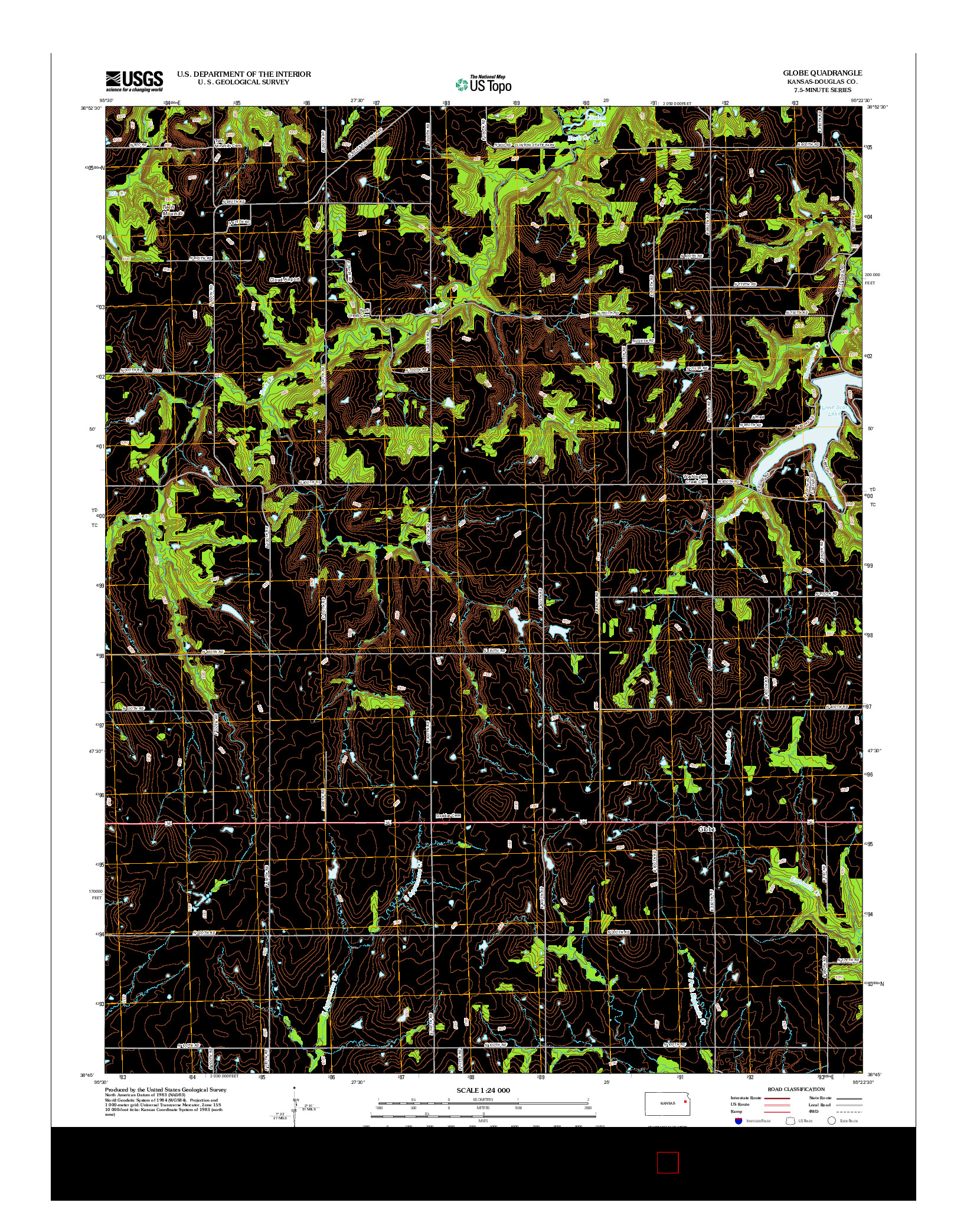 USGS US TOPO 7.5-MINUTE MAP FOR GLOBE, KS 2012