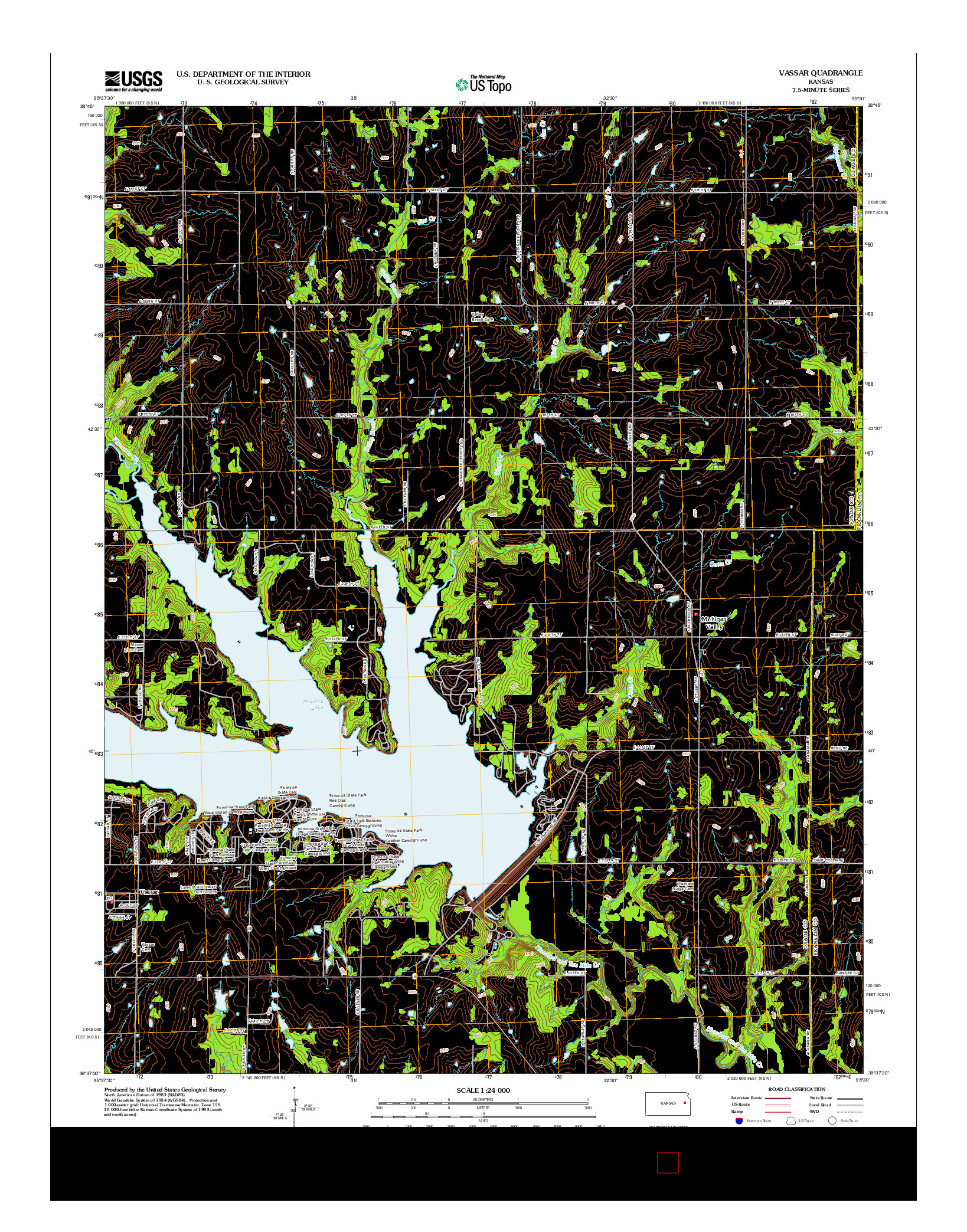 USGS US TOPO 7.5-MINUTE MAP FOR VASSAR, KS 2012