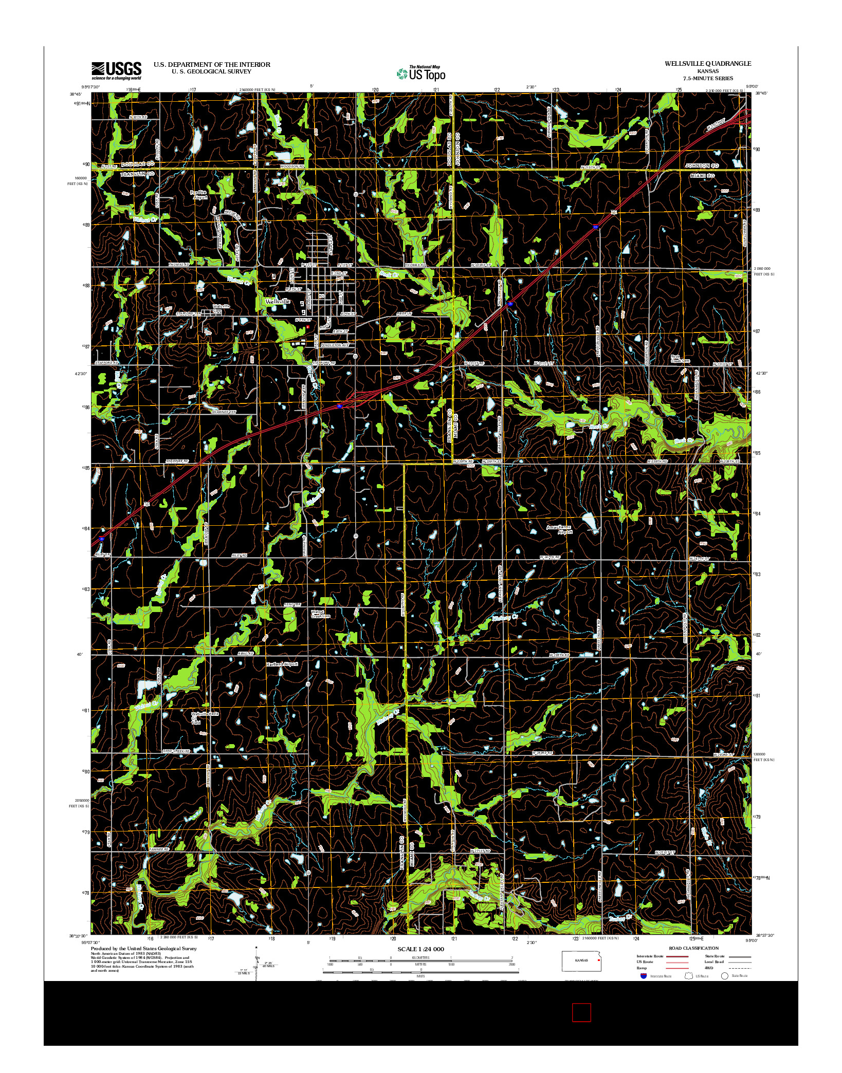 USGS US TOPO 7.5-MINUTE MAP FOR WELLSVILLE, KS 2012
