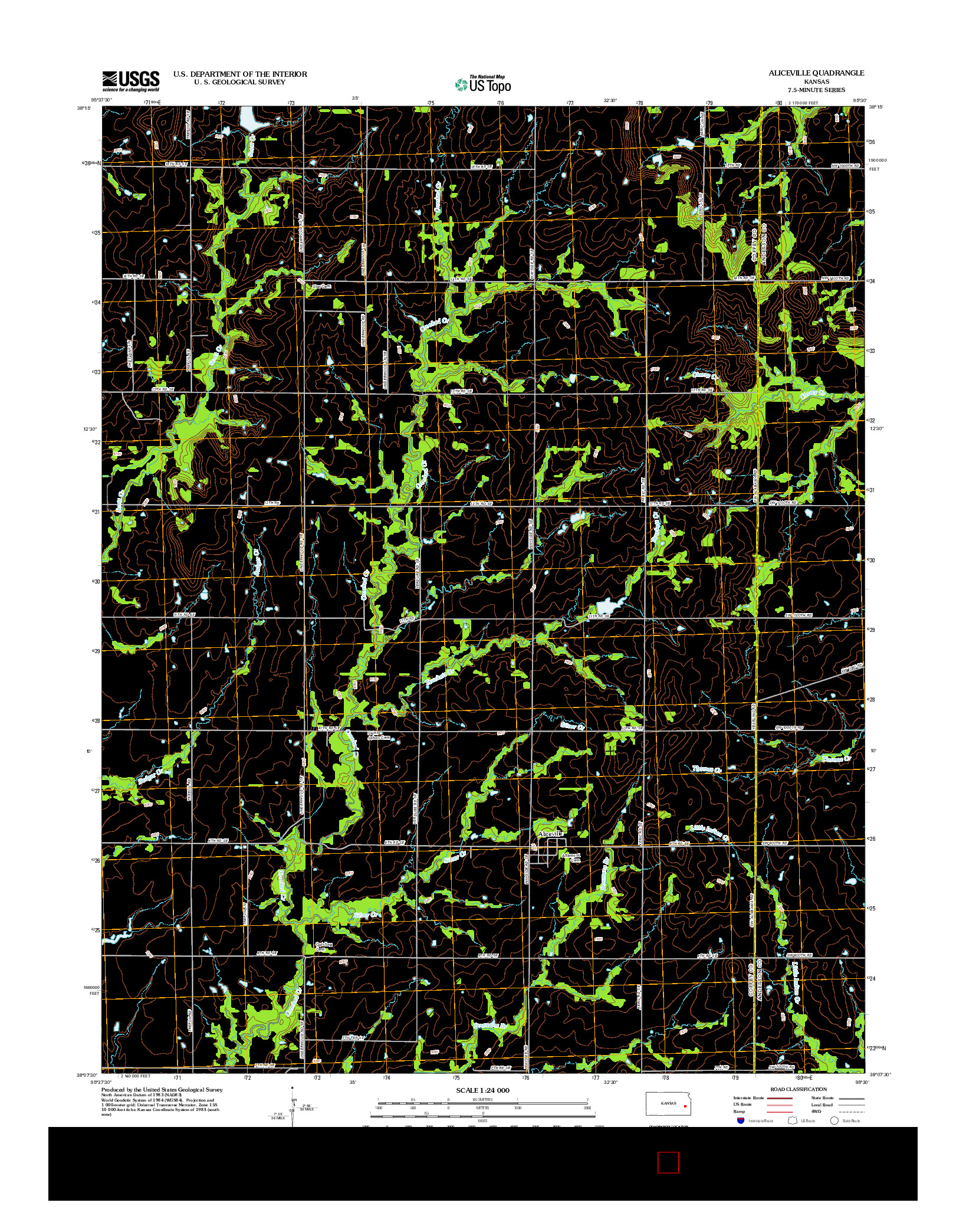 USGS US TOPO 7.5-MINUTE MAP FOR ALICEVILLE, KS 2012