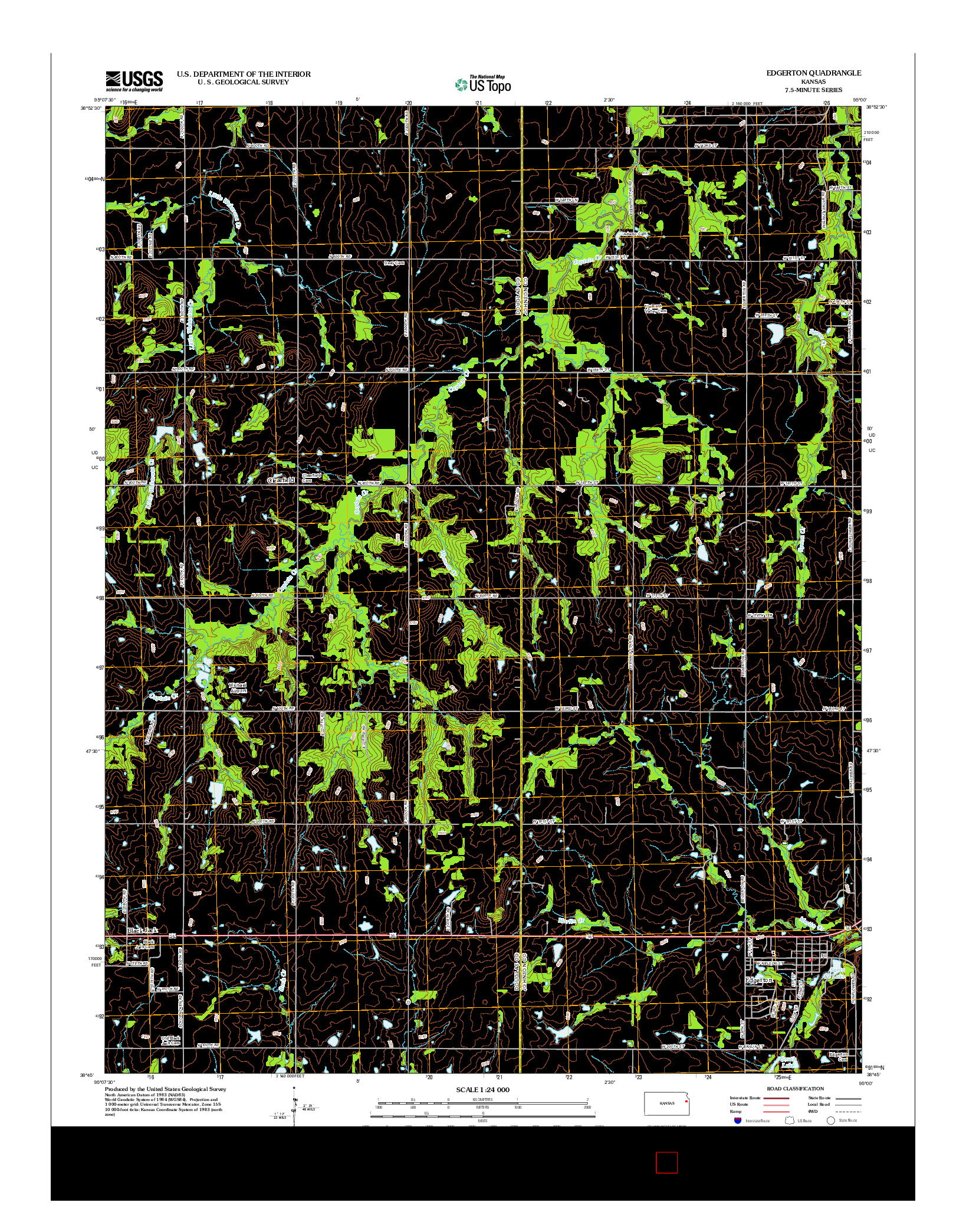 USGS US TOPO 7.5-MINUTE MAP FOR EDGERTON, KS 2012