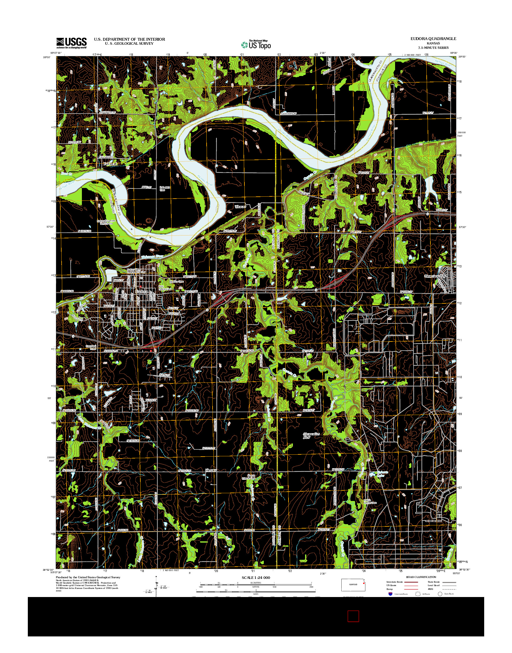 USGS US TOPO 7.5-MINUTE MAP FOR EUDORA, KS 2012