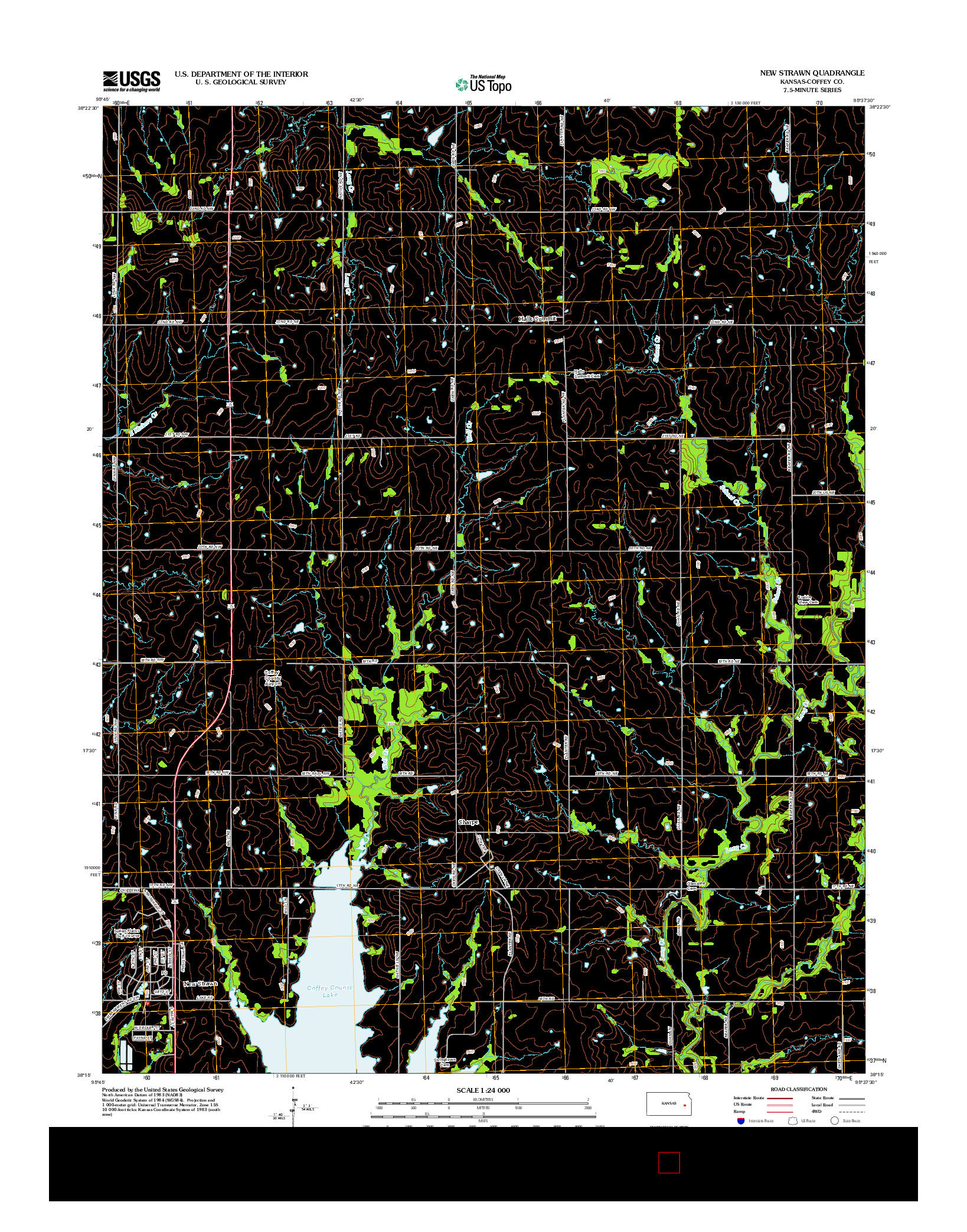 USGS US TOPO 7.5-MINUTE MAP FOR NEW STRAWN, KS 2012