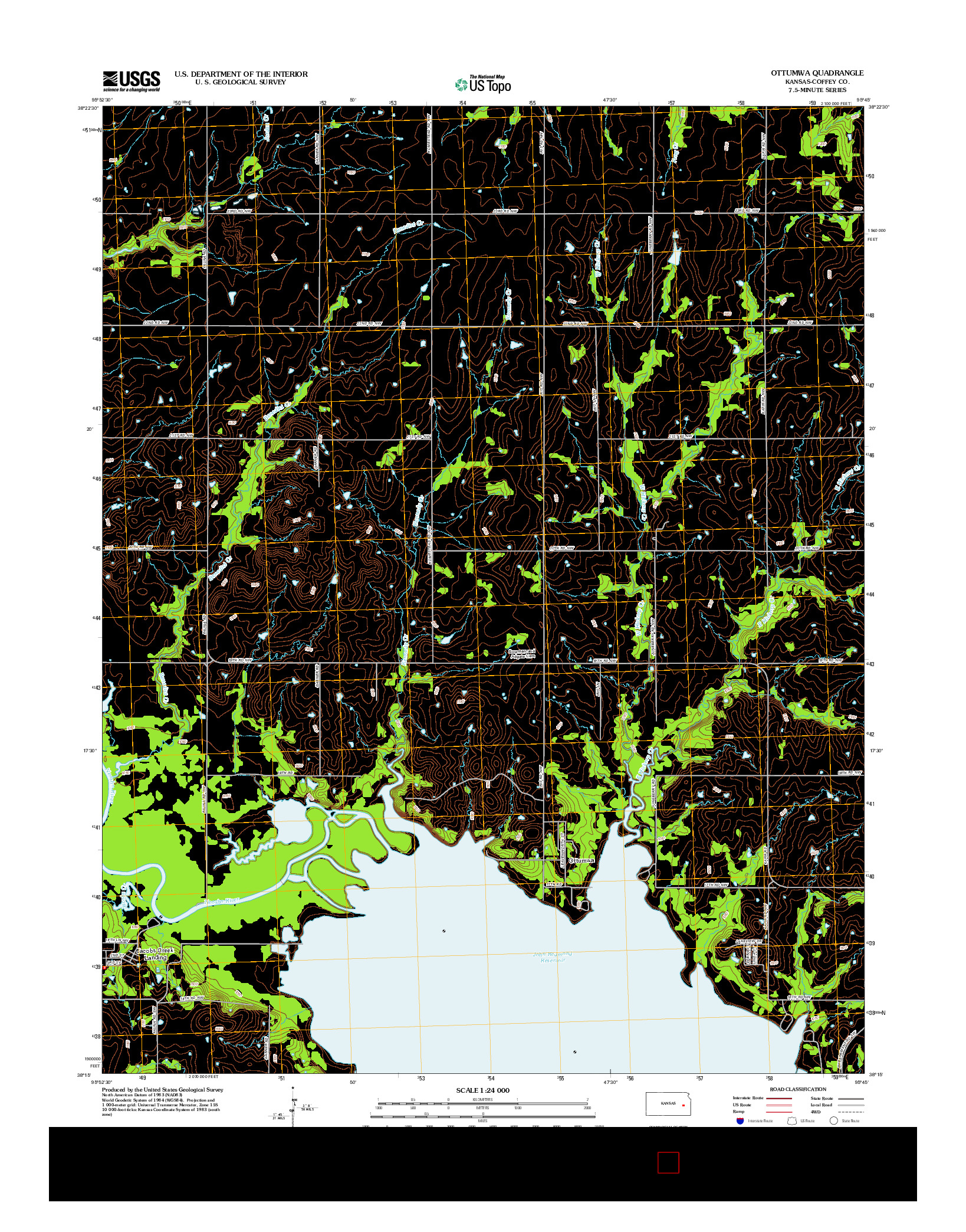 USGS US TOPO 7.5-MINUTE MAP FOR OTTUMWA, KS 2012