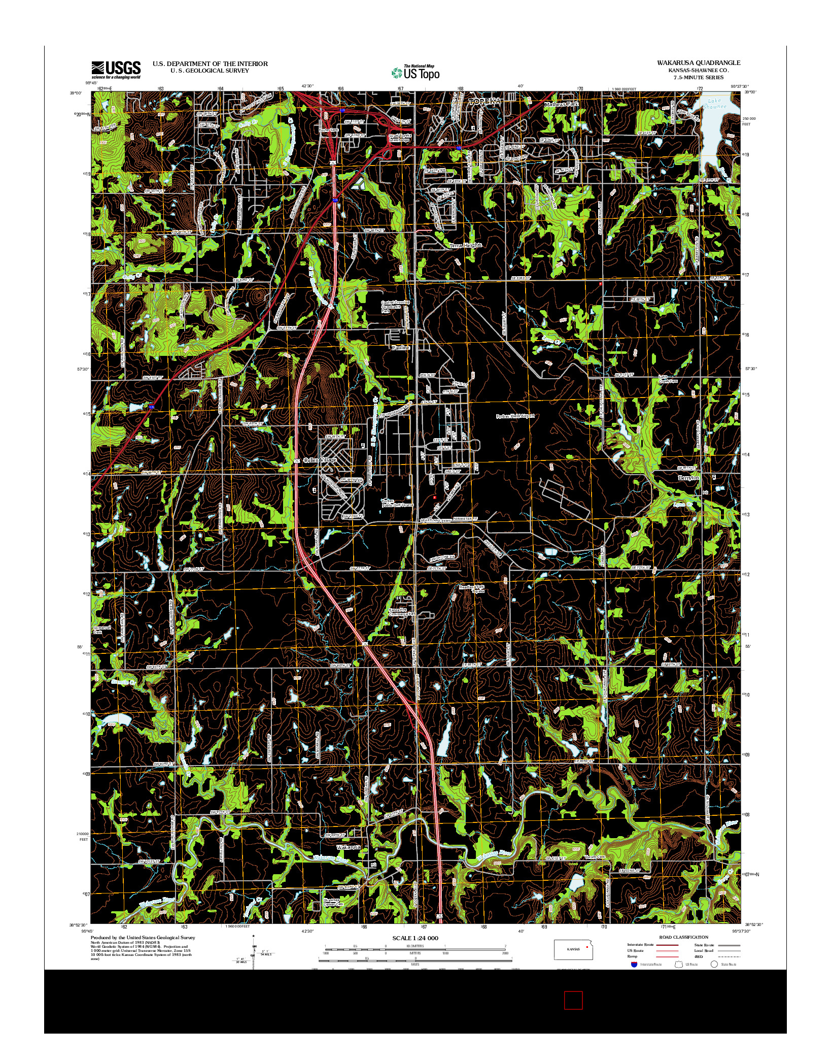 USGS US TOPO 7.5-MINUTE MAP FOR WAKARUSA, KS 2012