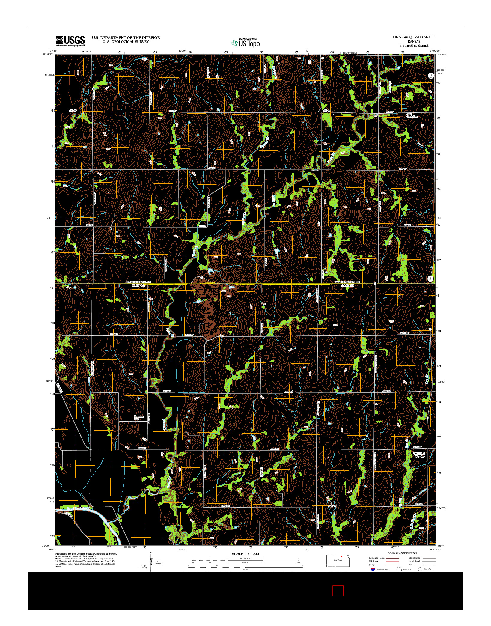 USGS US TOPO 7.5-MINUTE MAP FOR LINN SW, KS 2012