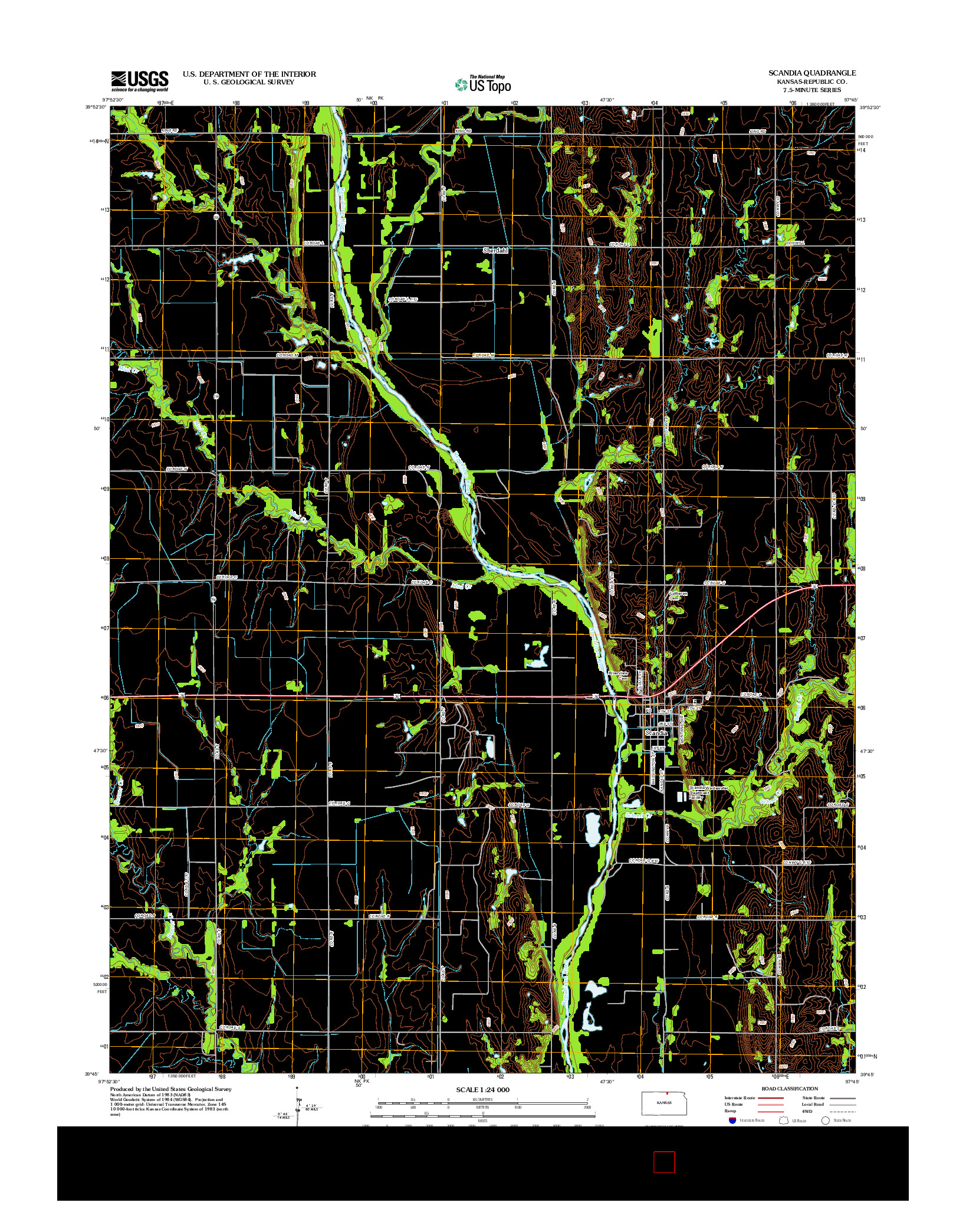 USGS US TOPO 7.5-MINUTE MAP FOR SCANDIA, KS 2012