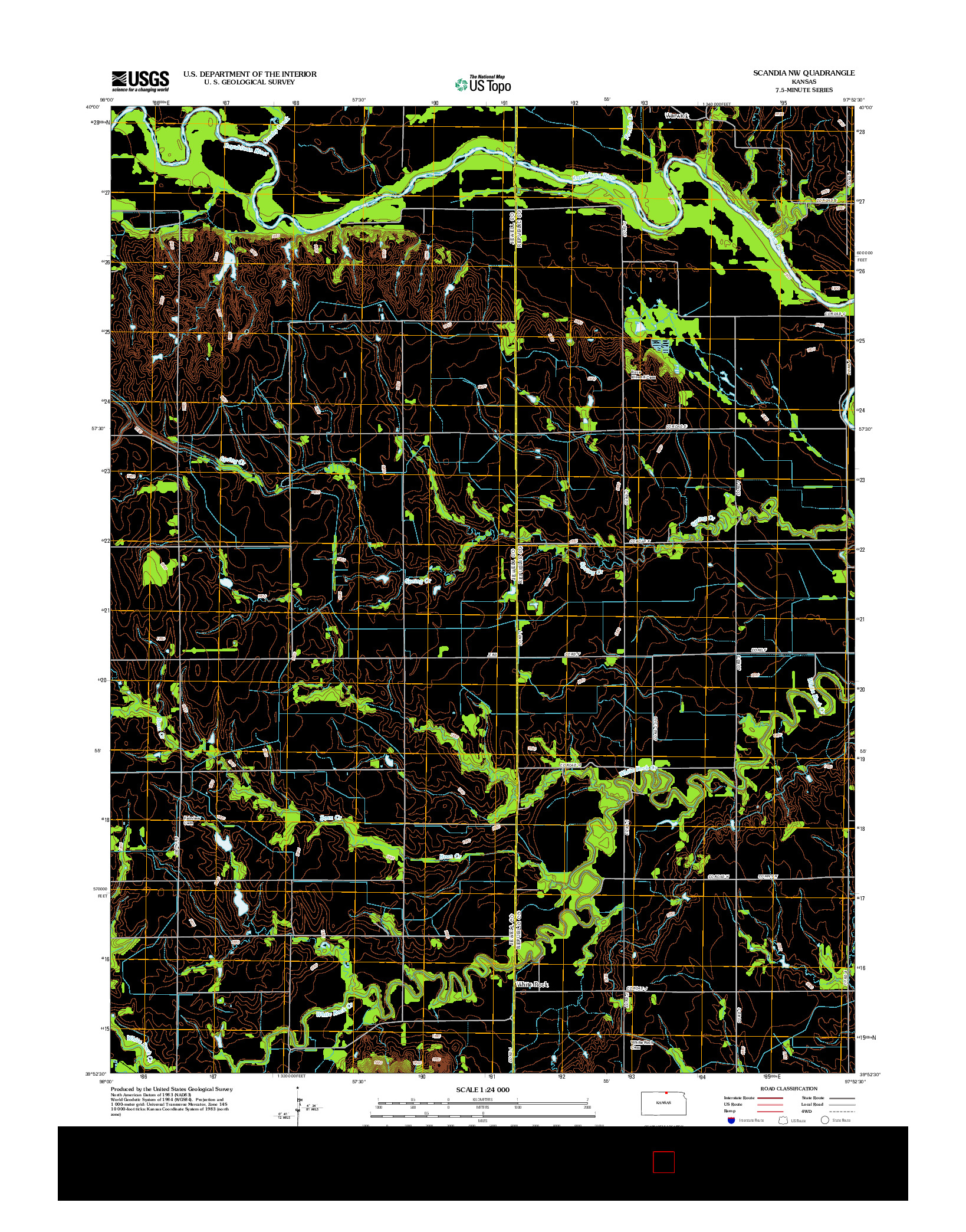 USGS US TOPO 7.5-MINUTE MAP FOR SCANDIA NW, KS 2012