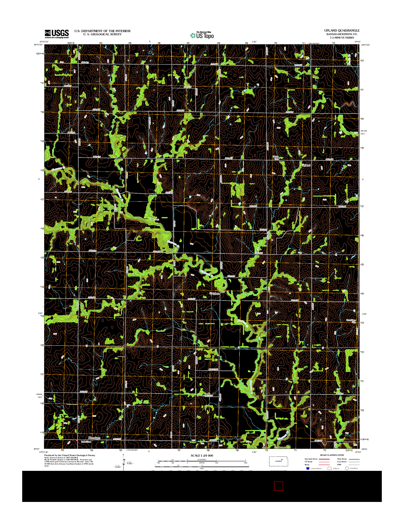 USGS US TOPO 7.5-MINUTE MAP FOR UPLAND, KS 2012