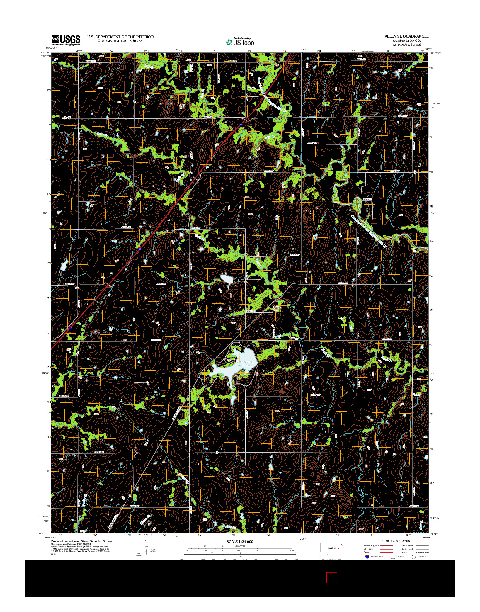 USGS US TOPO 7.5-MINUTE MAP FOR ALLEN SE, KS 2012