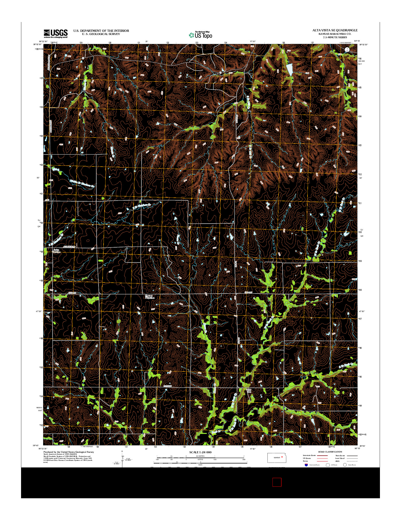 USGS US TOPO 7.5-MINUTE MAP FOR ALTA VISTA SE, KS 2012