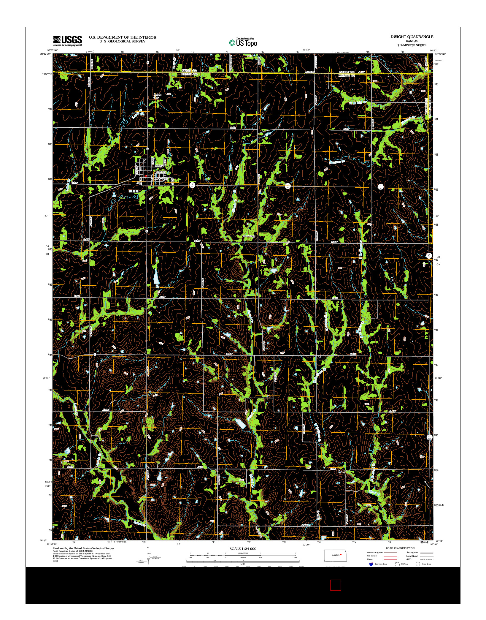 USGS US TOPO 7.5-MINUTE MAP FOR DWIGHT, KS 2012