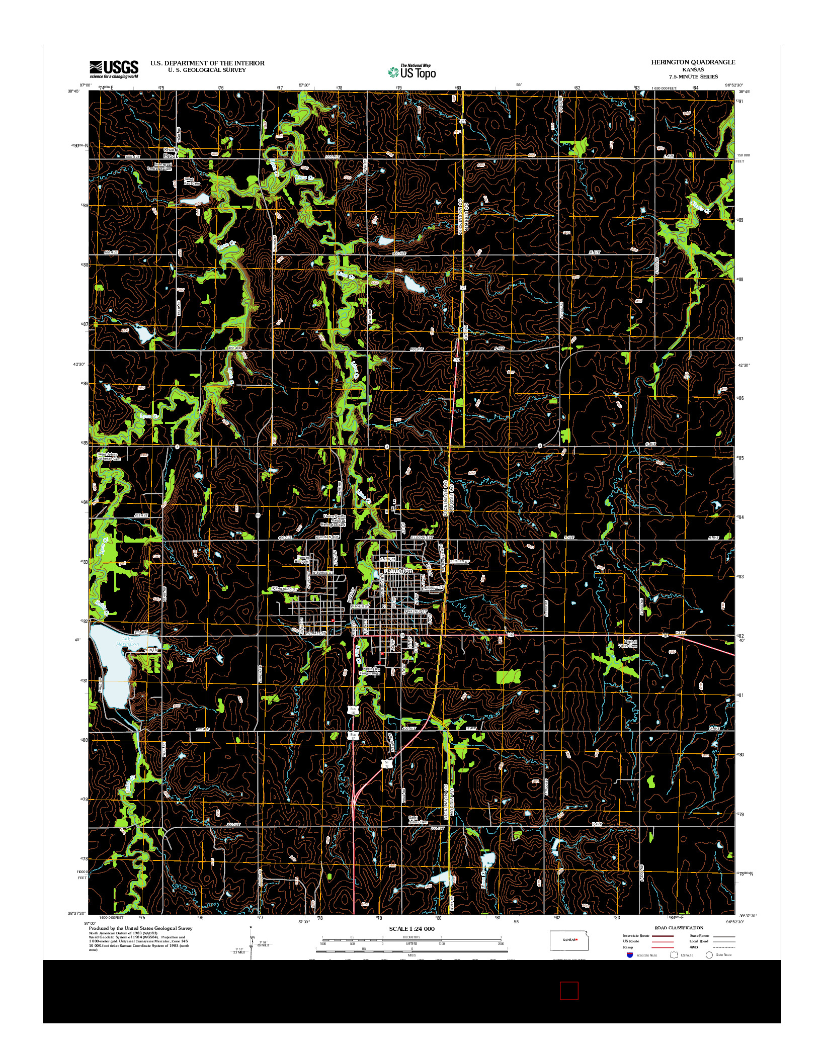 USGS US TOPO 7.5-MINUTE MAP FOR HERINGTON, KS 2012