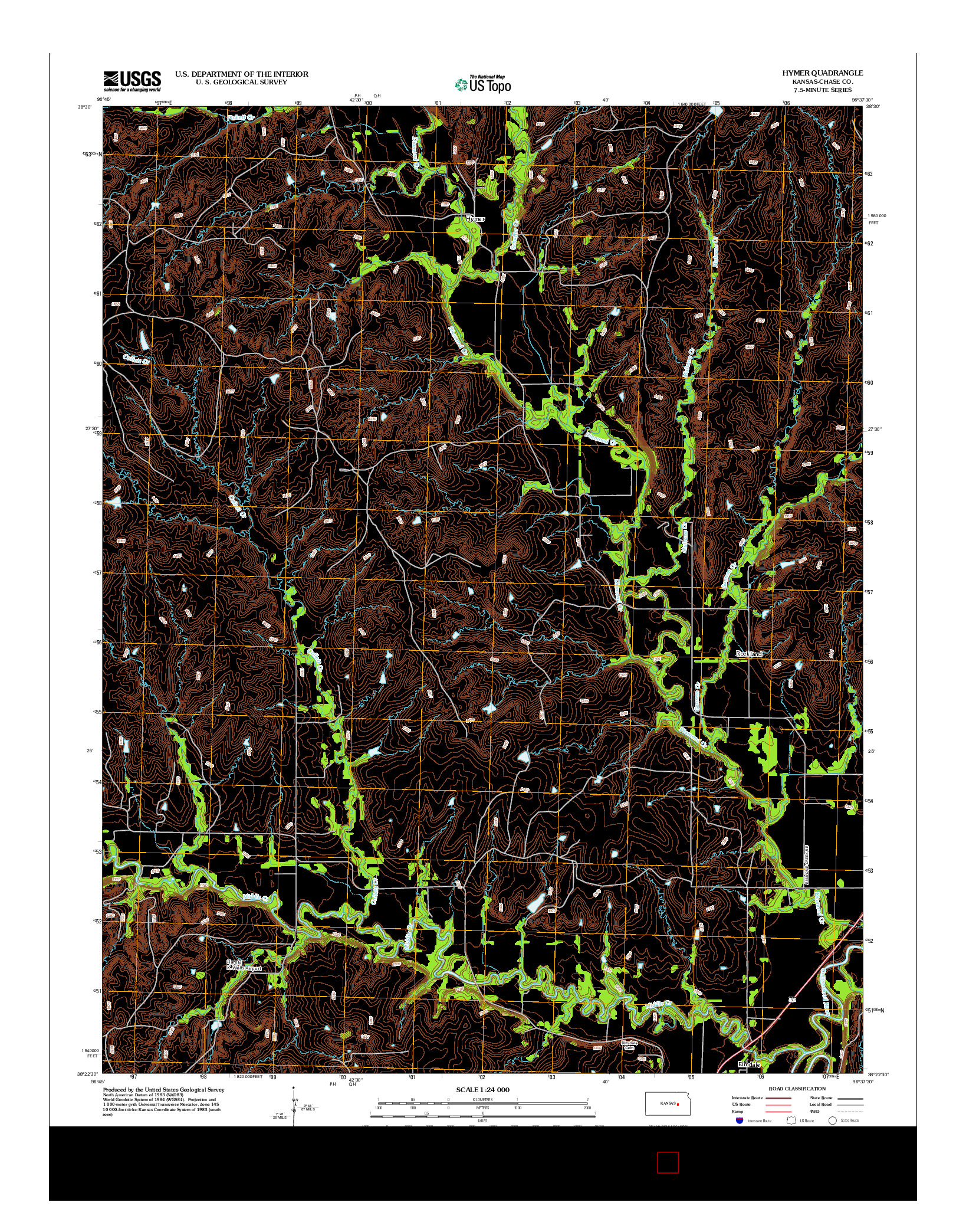 USGS US TOPO 7.5-MINUTE MAP FOR HYMER, KS 2012