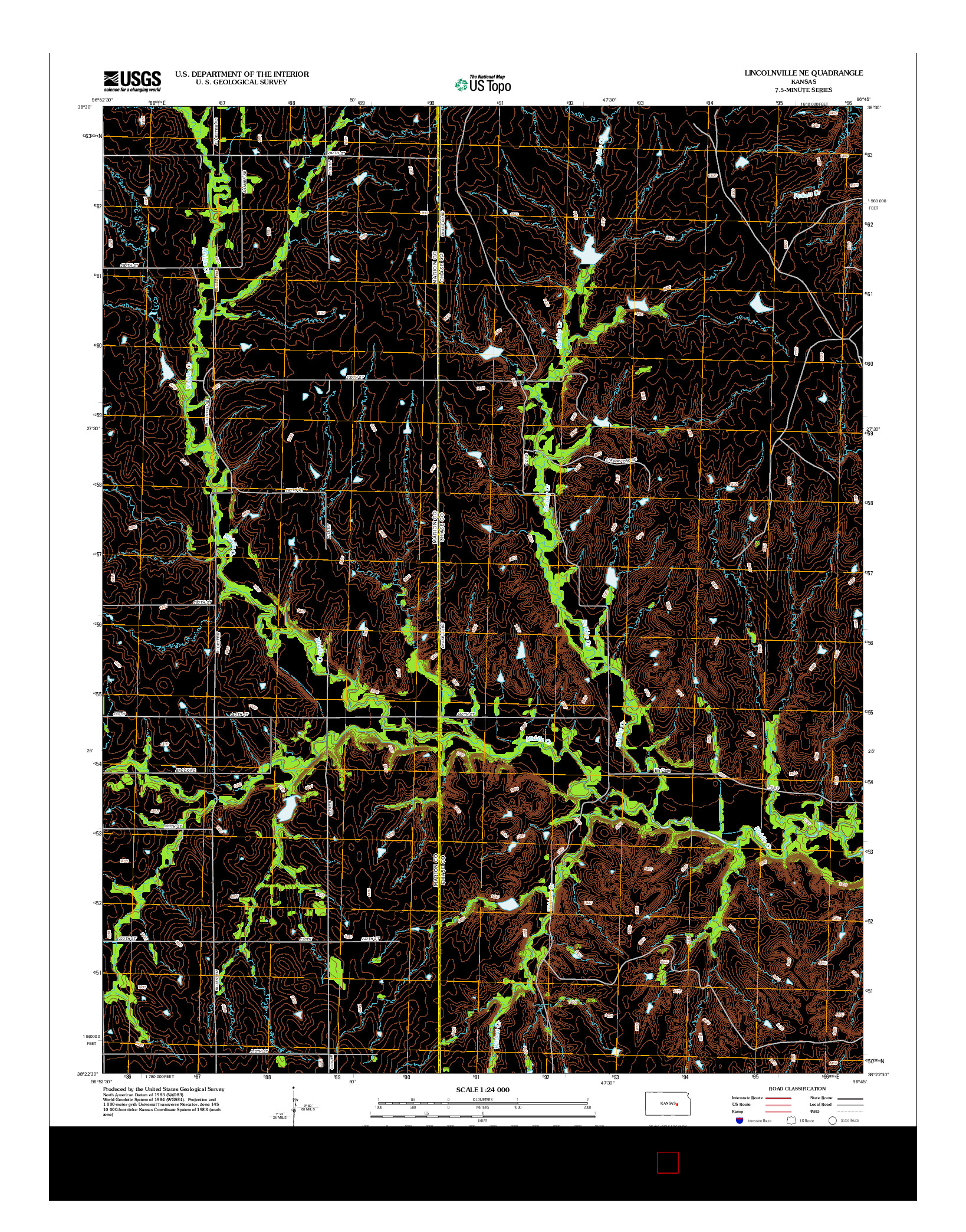 USGS US TOPO 7.5-MINUTE MAP FOR LINCOLNVILLE NE, KS 2012