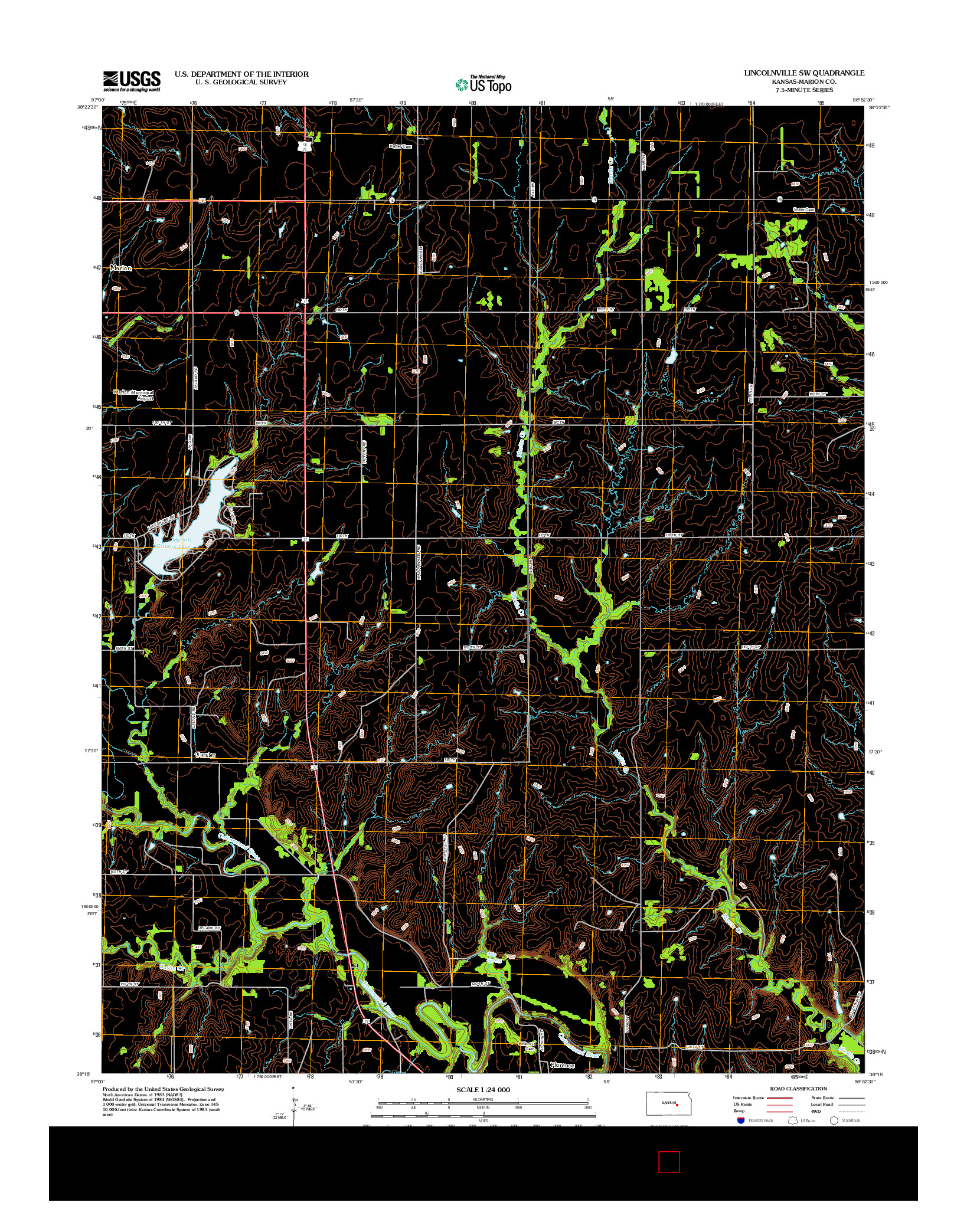 USGS US TOPO 7.5-MINUTE MAP FOR LINCOLNVILLE SW, KS 2012