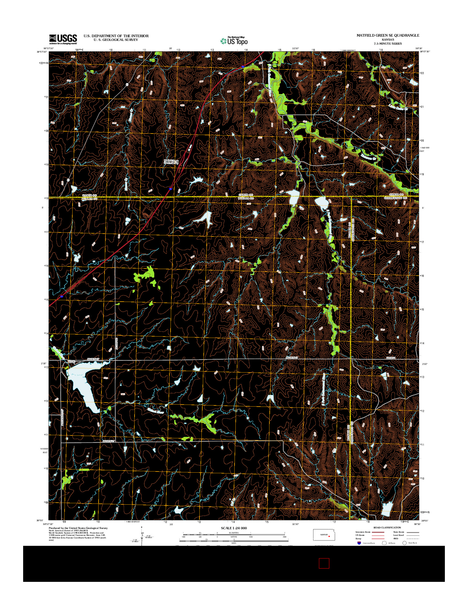 USGS US TOPO 7.5-MINUTE MAP FOR MATFIELD GREEN SE, KS 2012