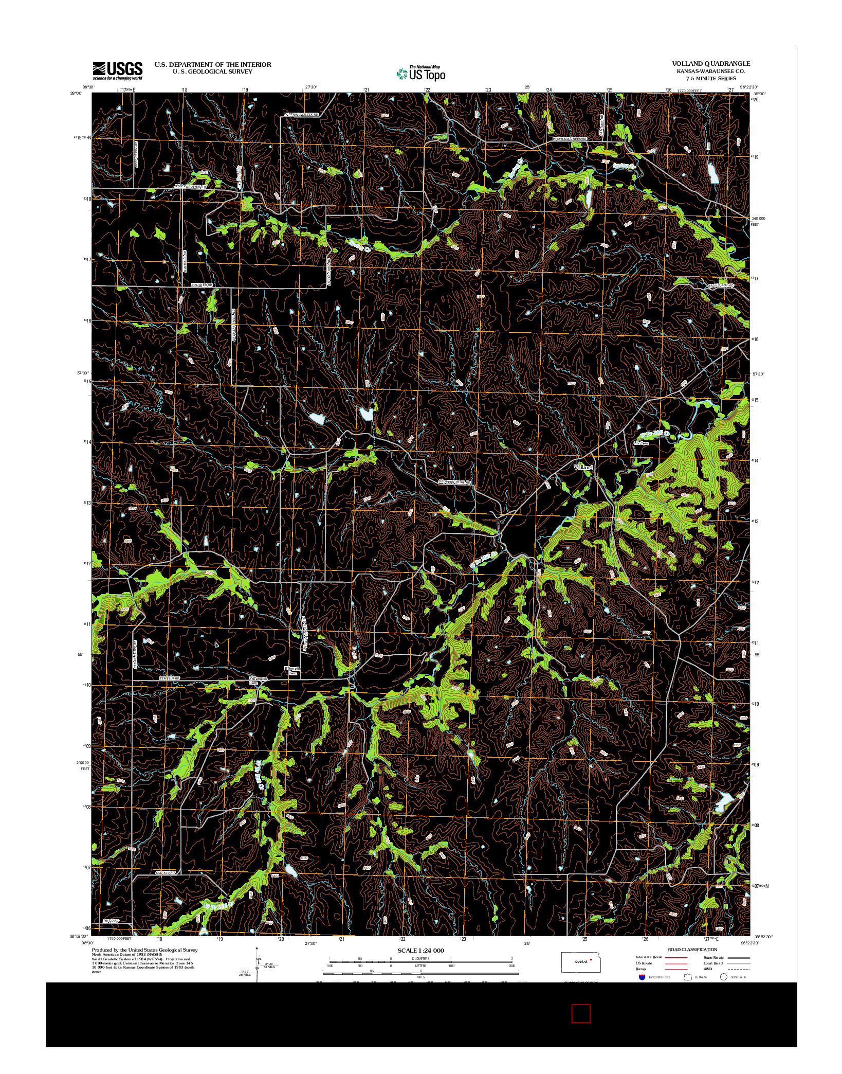 USGS US TOPO 7.5-MINUTE MAP FOR VOLLAND, KS 2012