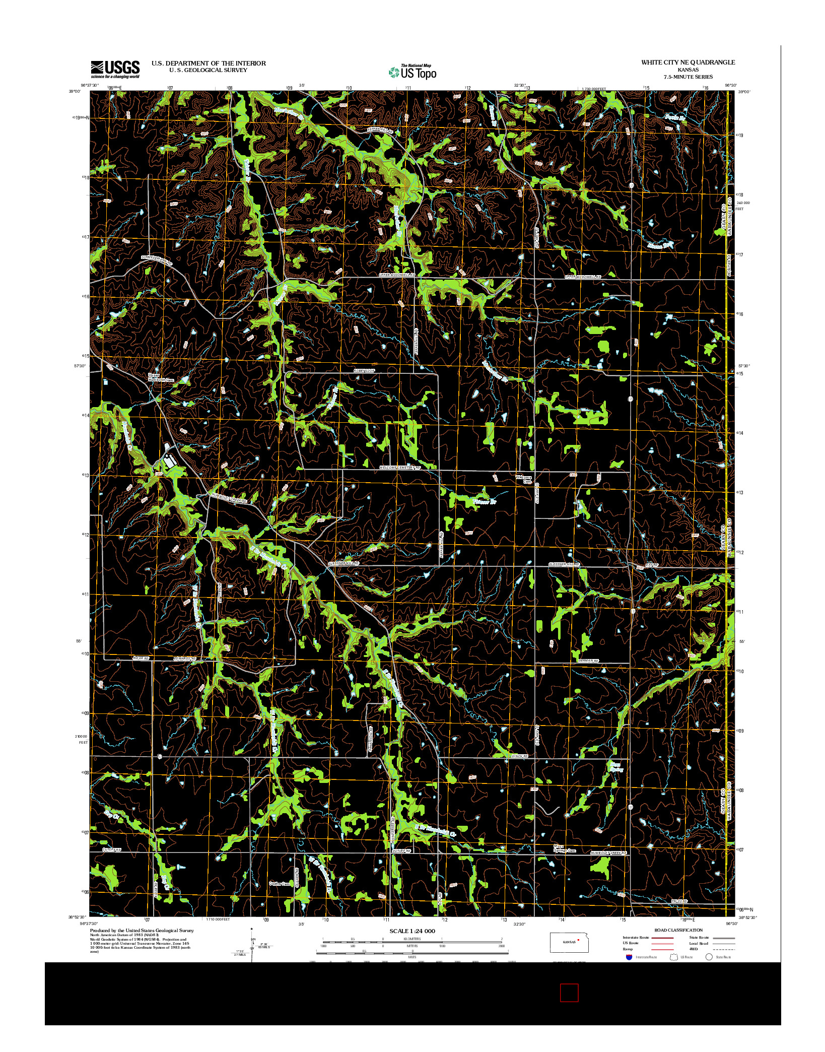 USGS US TOPO 7.5-MINUTE MAP FOR WHITE CITY NE, KS 2012